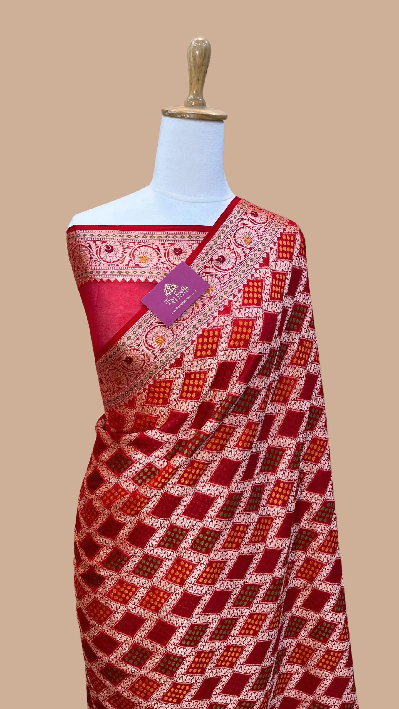 Pure Khaddi Chiffon Banarasi Saree