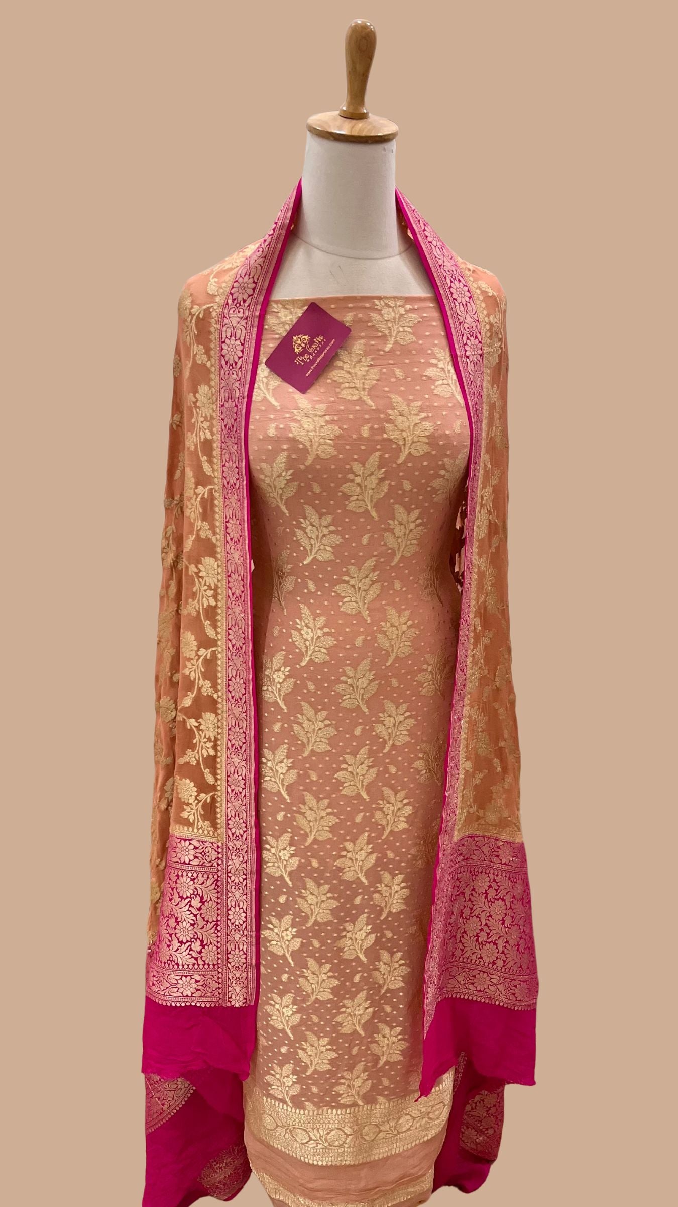Banarasi Khaddi Georgette Dress Material