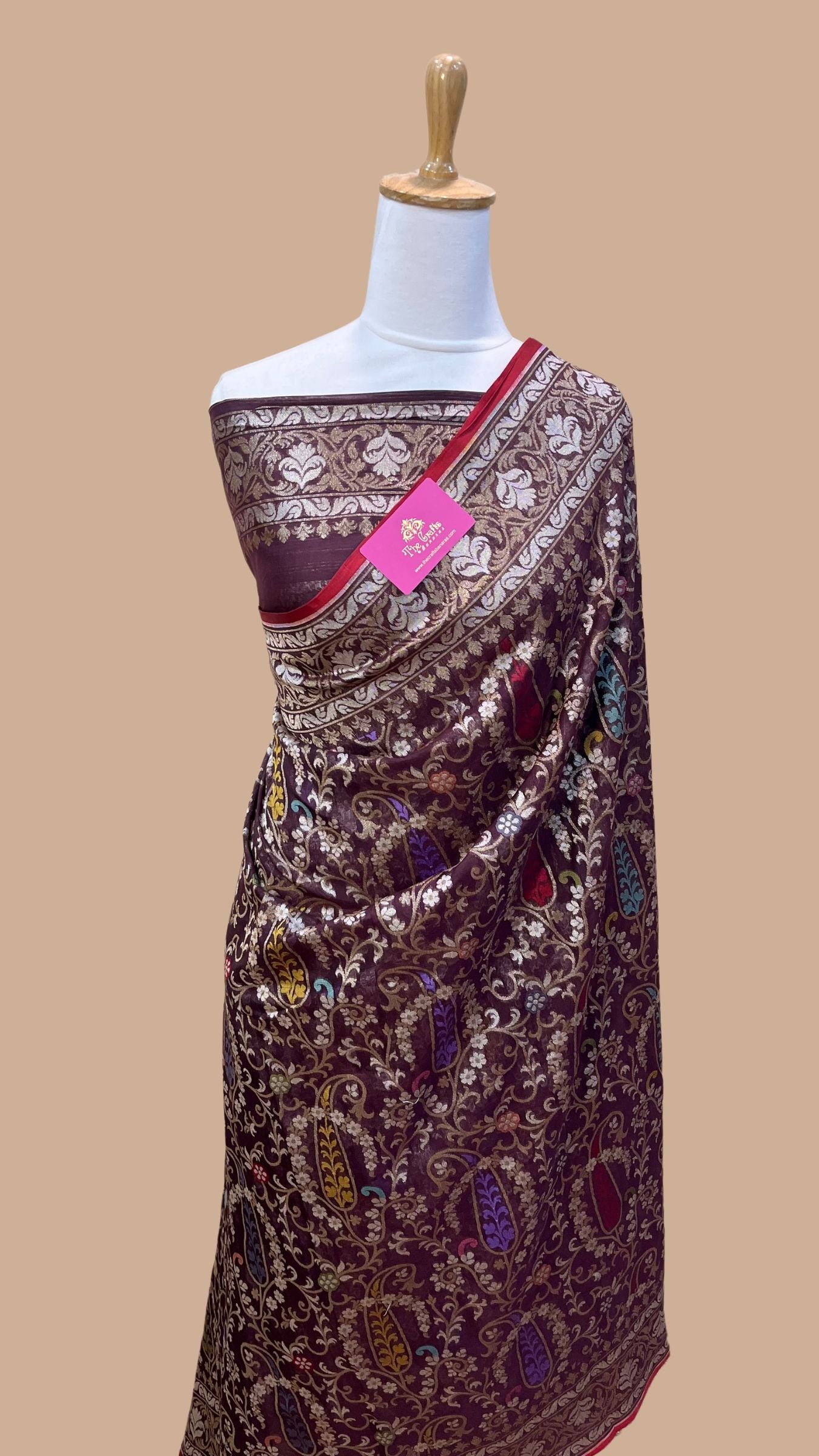 Pure Ektara Cotton Jamdani Banarasi Saree - Tilfi