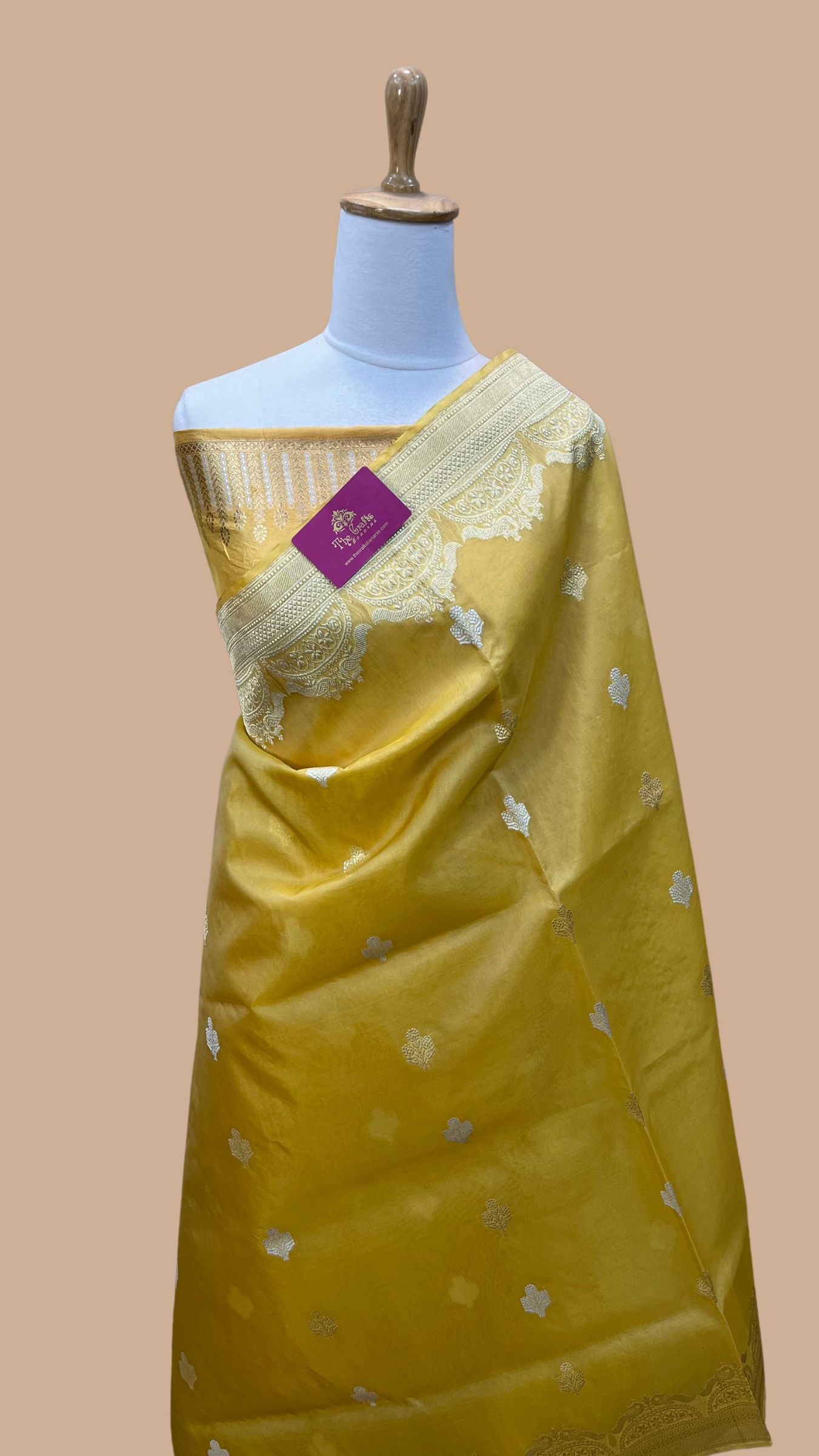 Pure Kora Silk Handloom Banarasi Saree - with sona rupa kadhua motifs