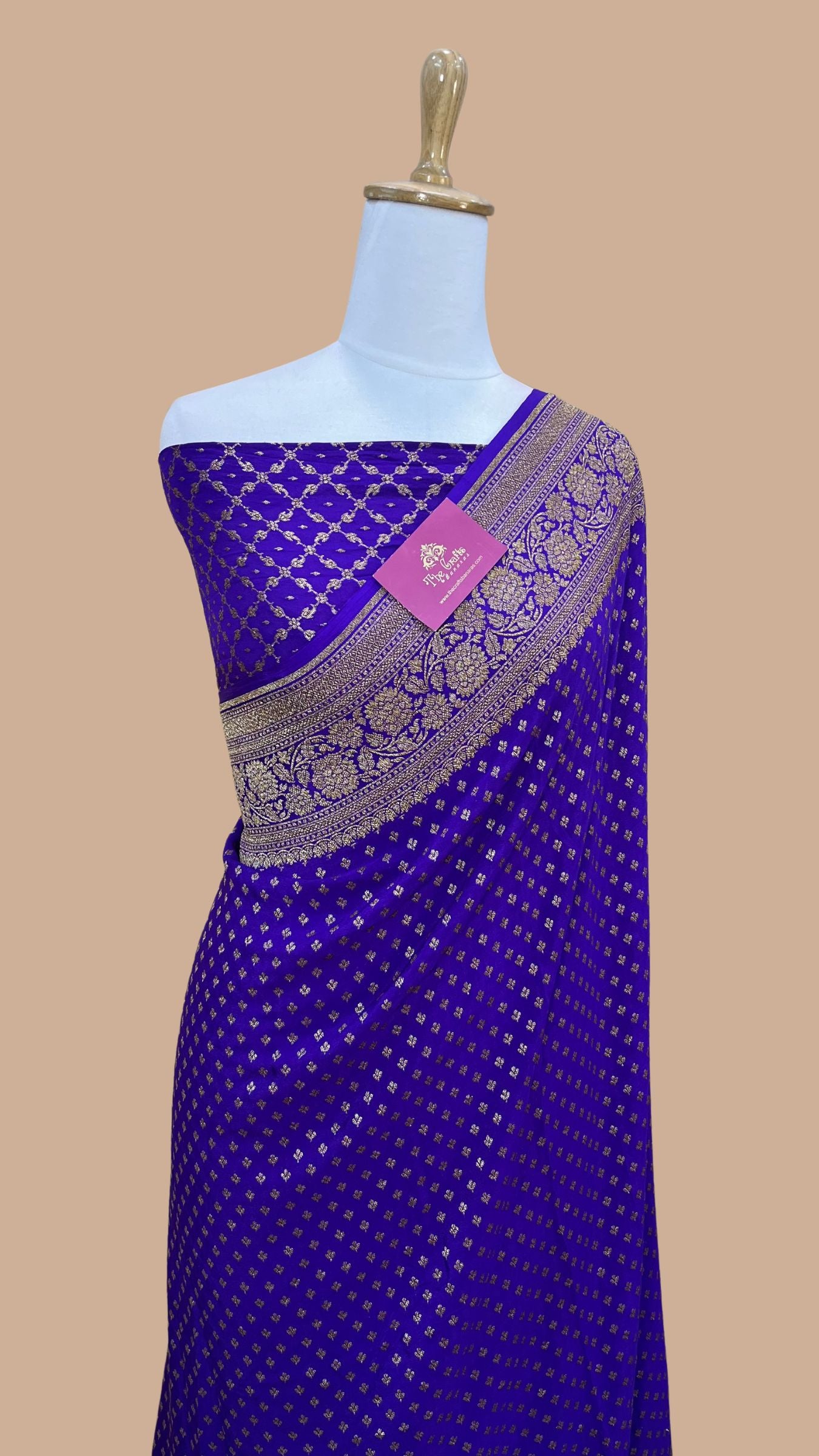 Pure Crepe Georgette Banarasi Saree - Antique Zari