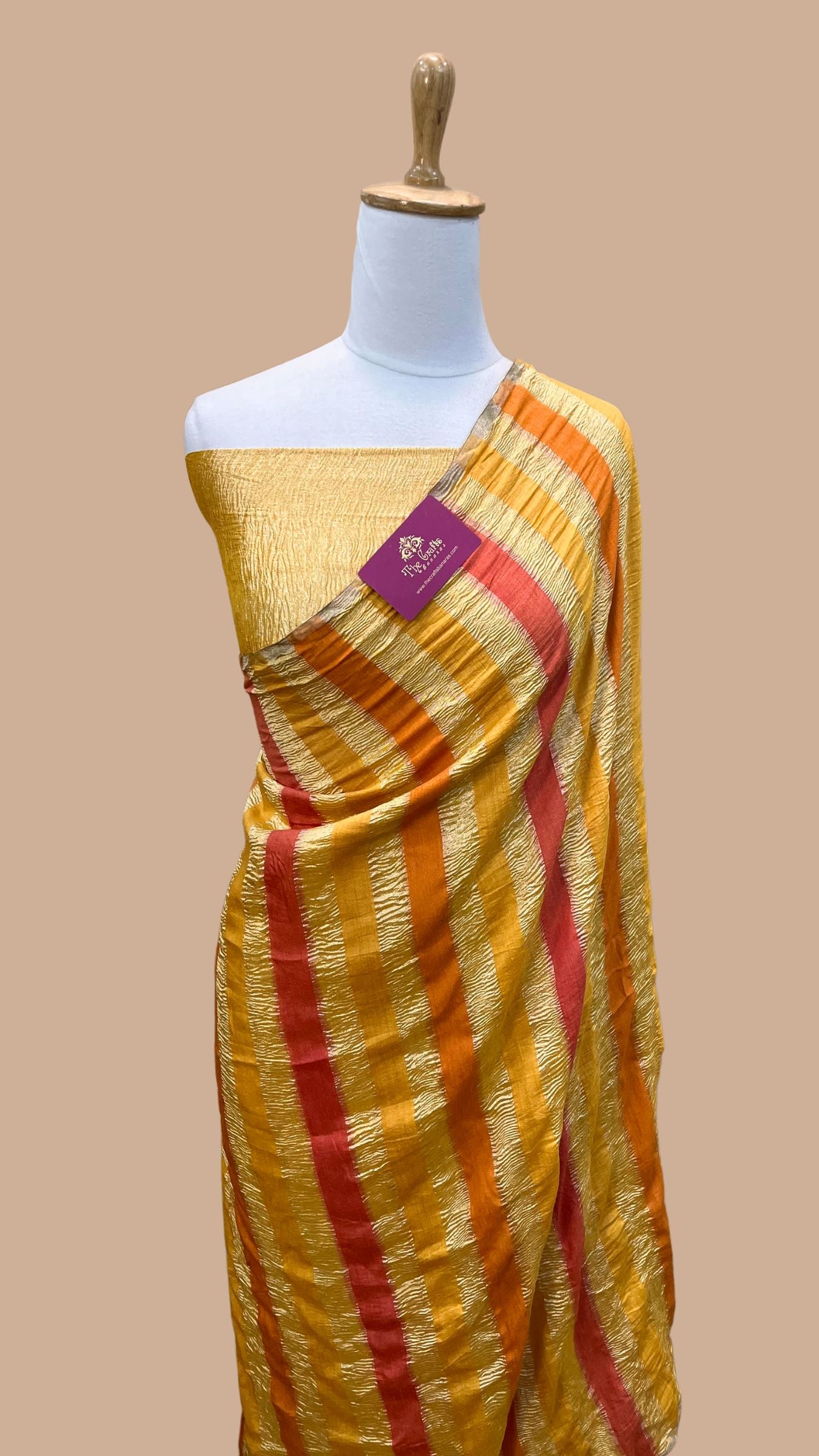 Pure Munga Tissue Silk Handloom Banarasi Saree