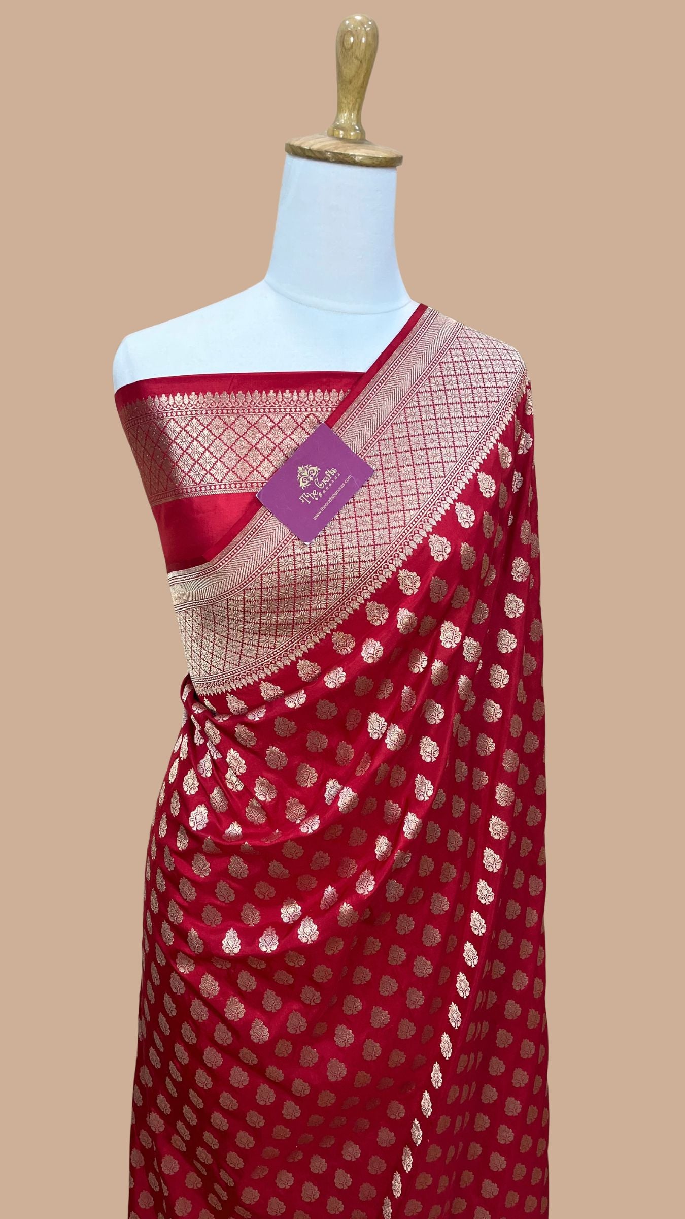 Pure Katan Silk Handloom Banarasi Saree - Jaal work