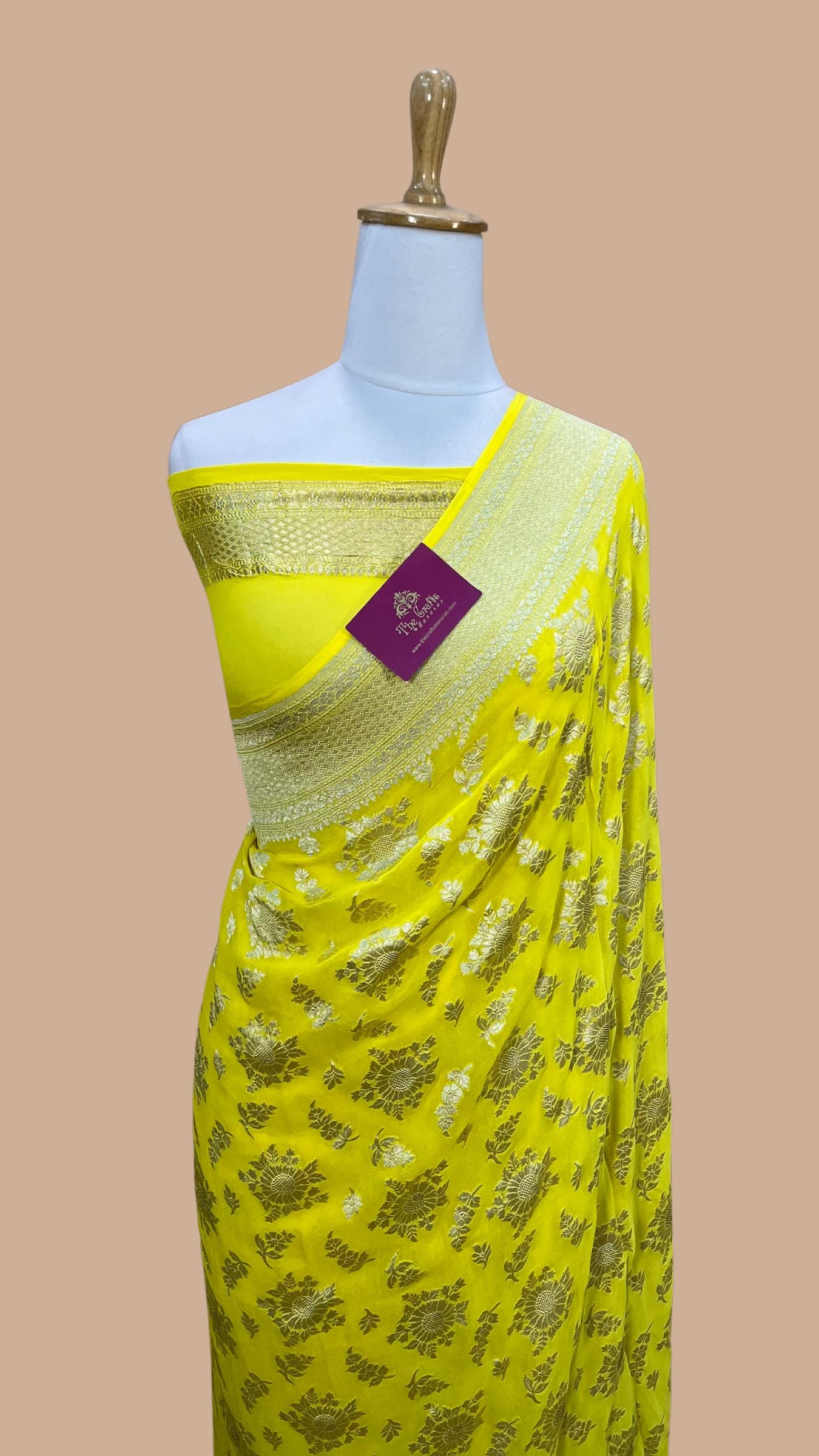 Khaddi Georgette Banarasi Saree - Water Zari