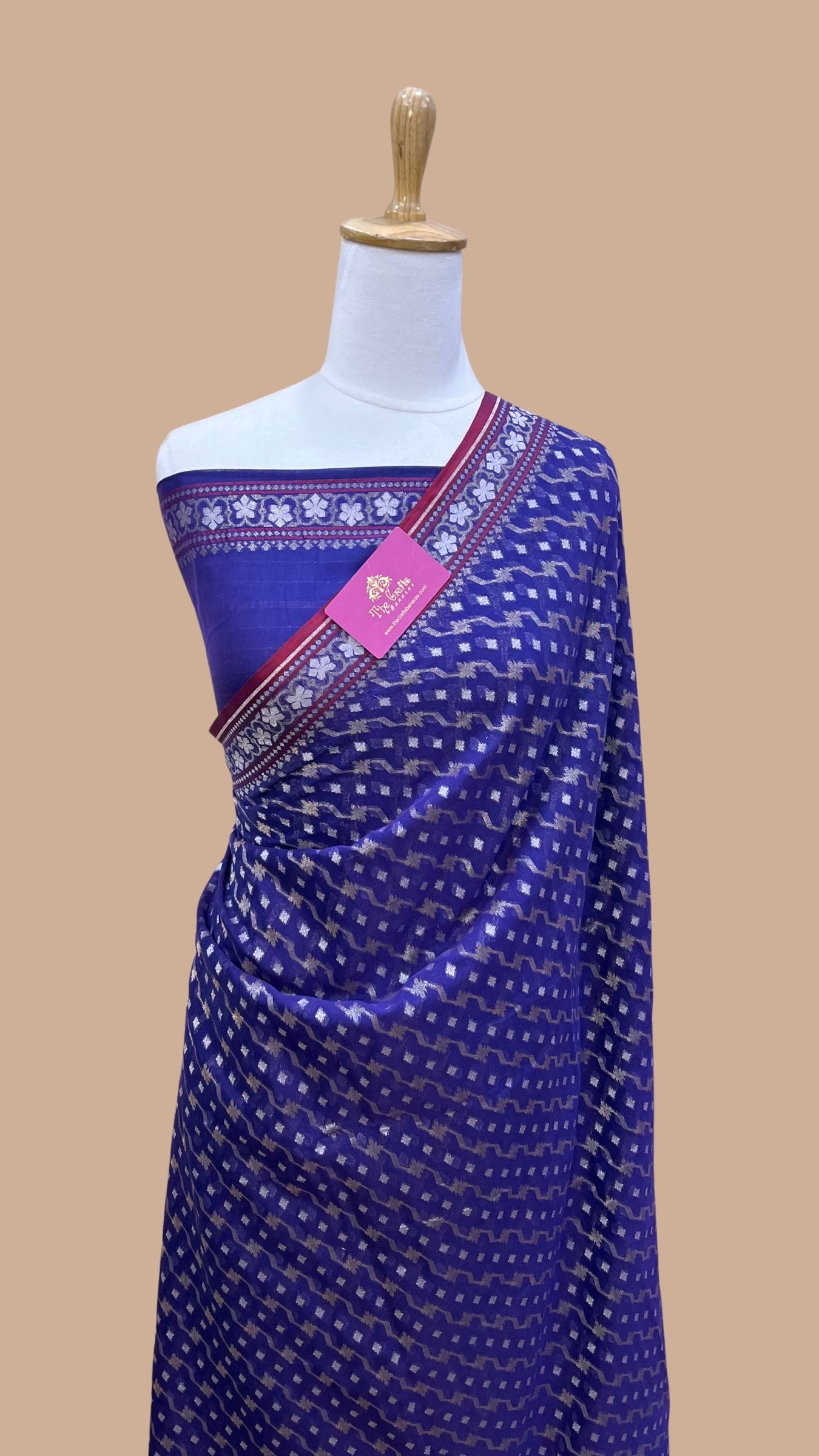 Pure Ektara Cotton Jamdani Banarasi Saree - Alfi