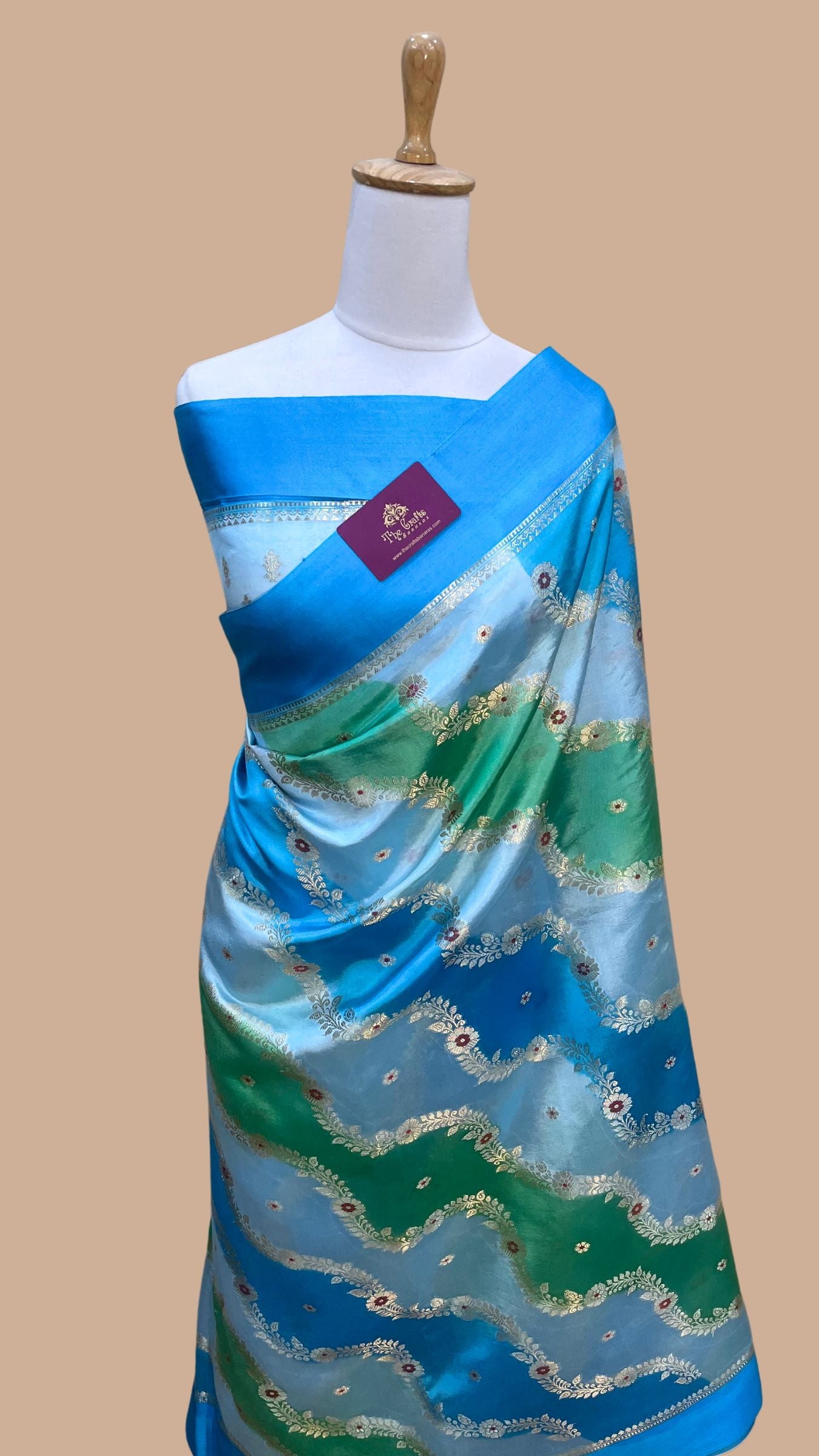 Pure  Mango Silk Handloom Banarasi Saree