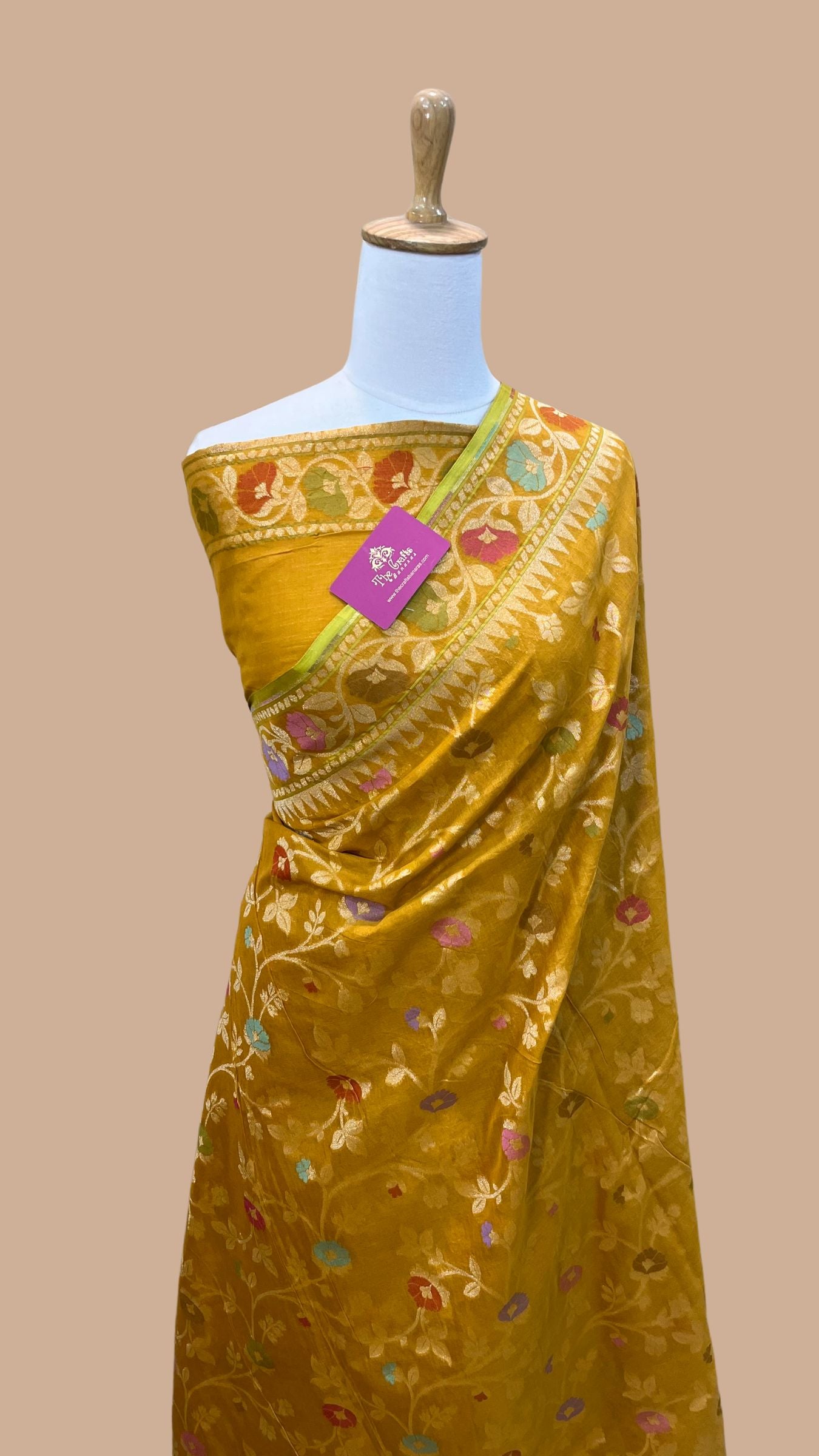 Pure Ektara Cotton Jamdani Banarasi Saree - Alfi