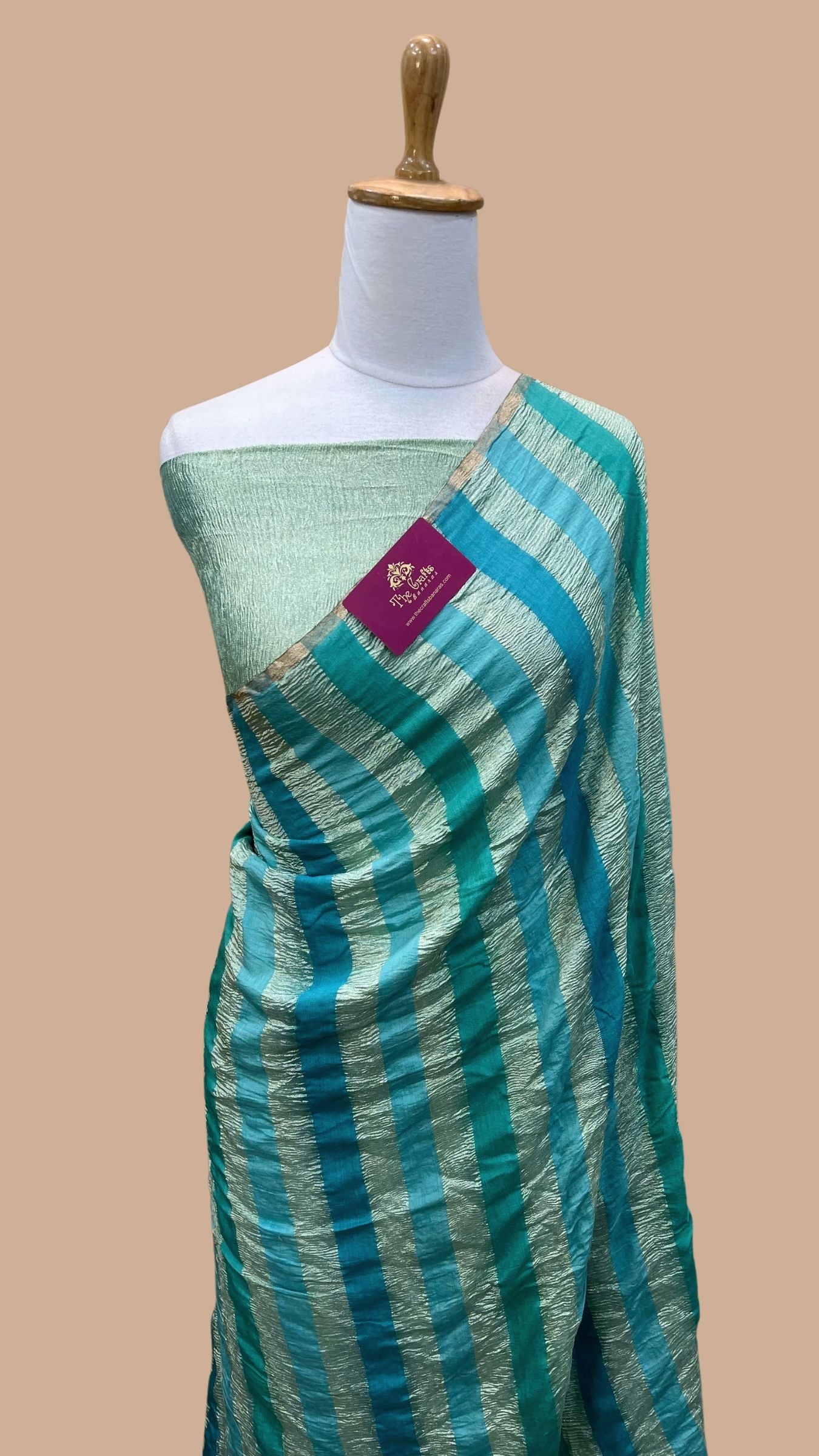 Pure Munga Tissue Silk Handloom Banarasi Saree