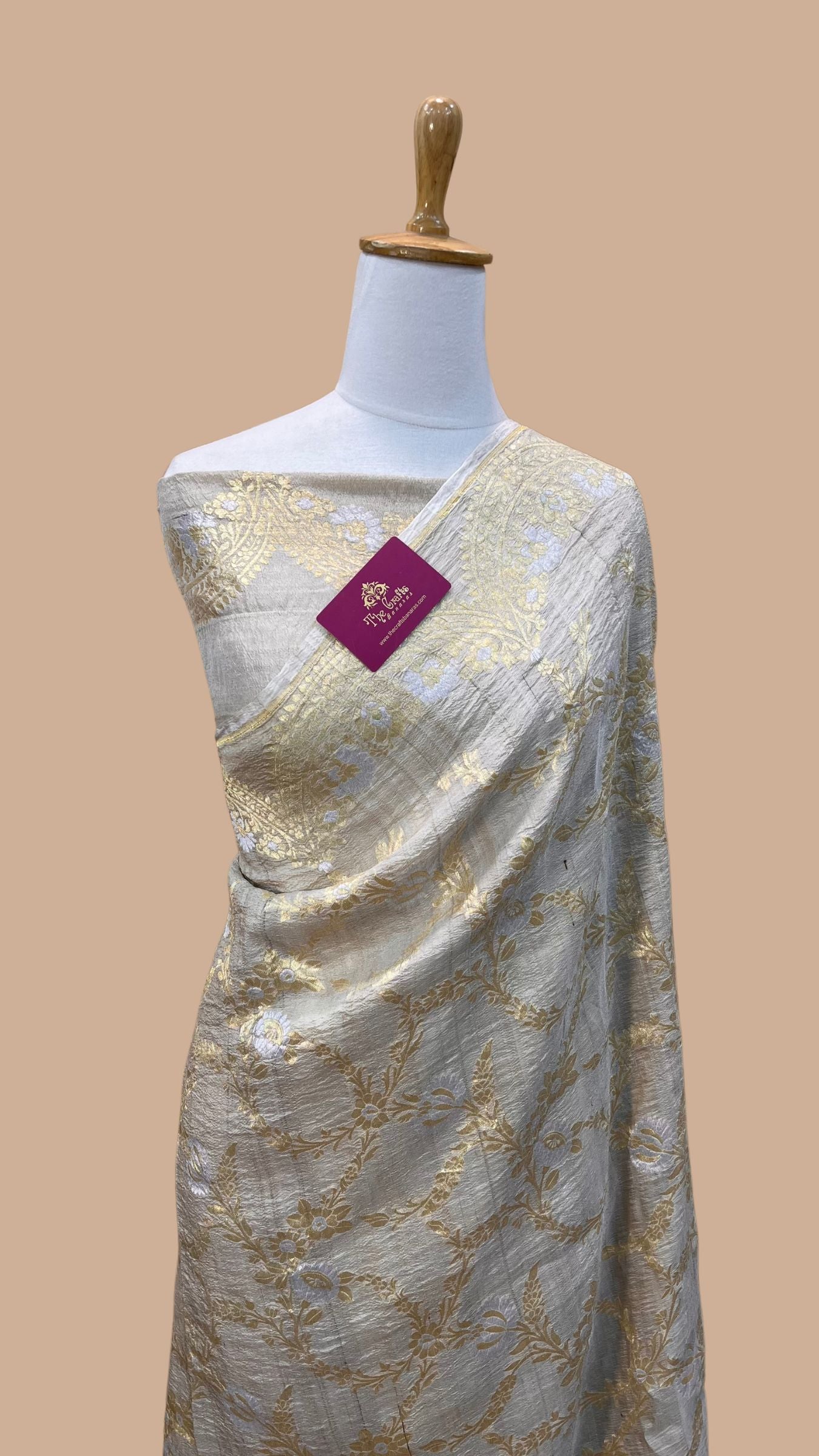 Tussar Georgette Handloom Banarasi Saree - Meenakari