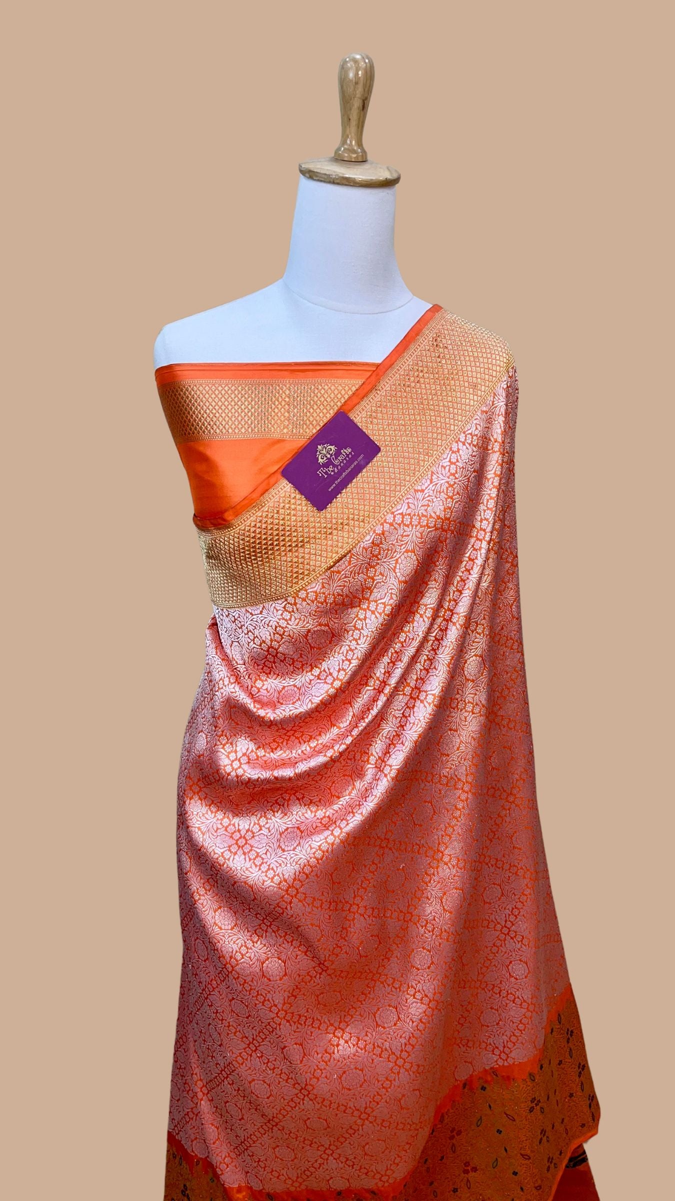 Pure Katan Silk Handloom Banarasi Saree - Kadhua Tanchui Brocade Meena