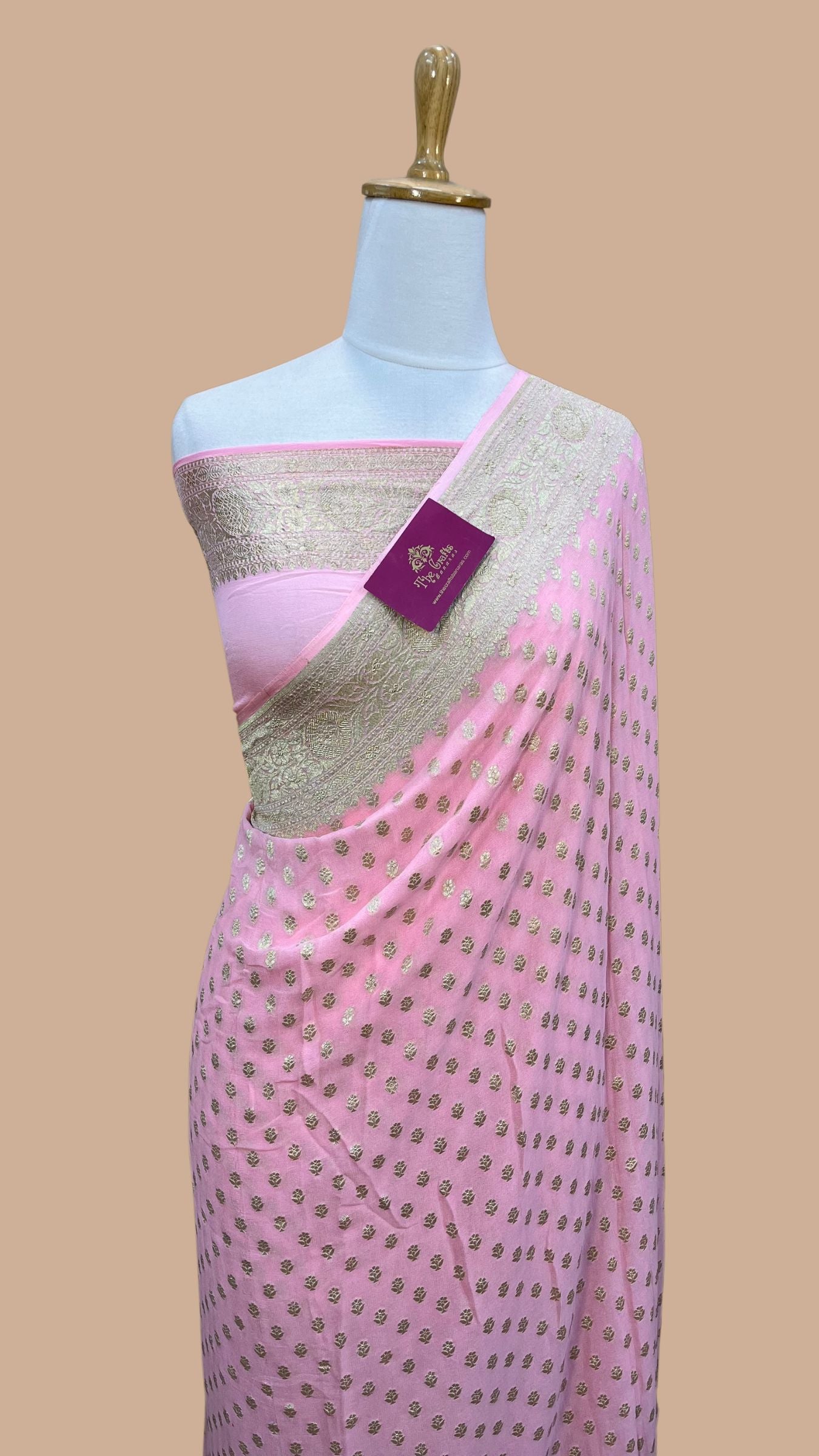 Khaddi Georgette Banarasi Saree - Water Zari