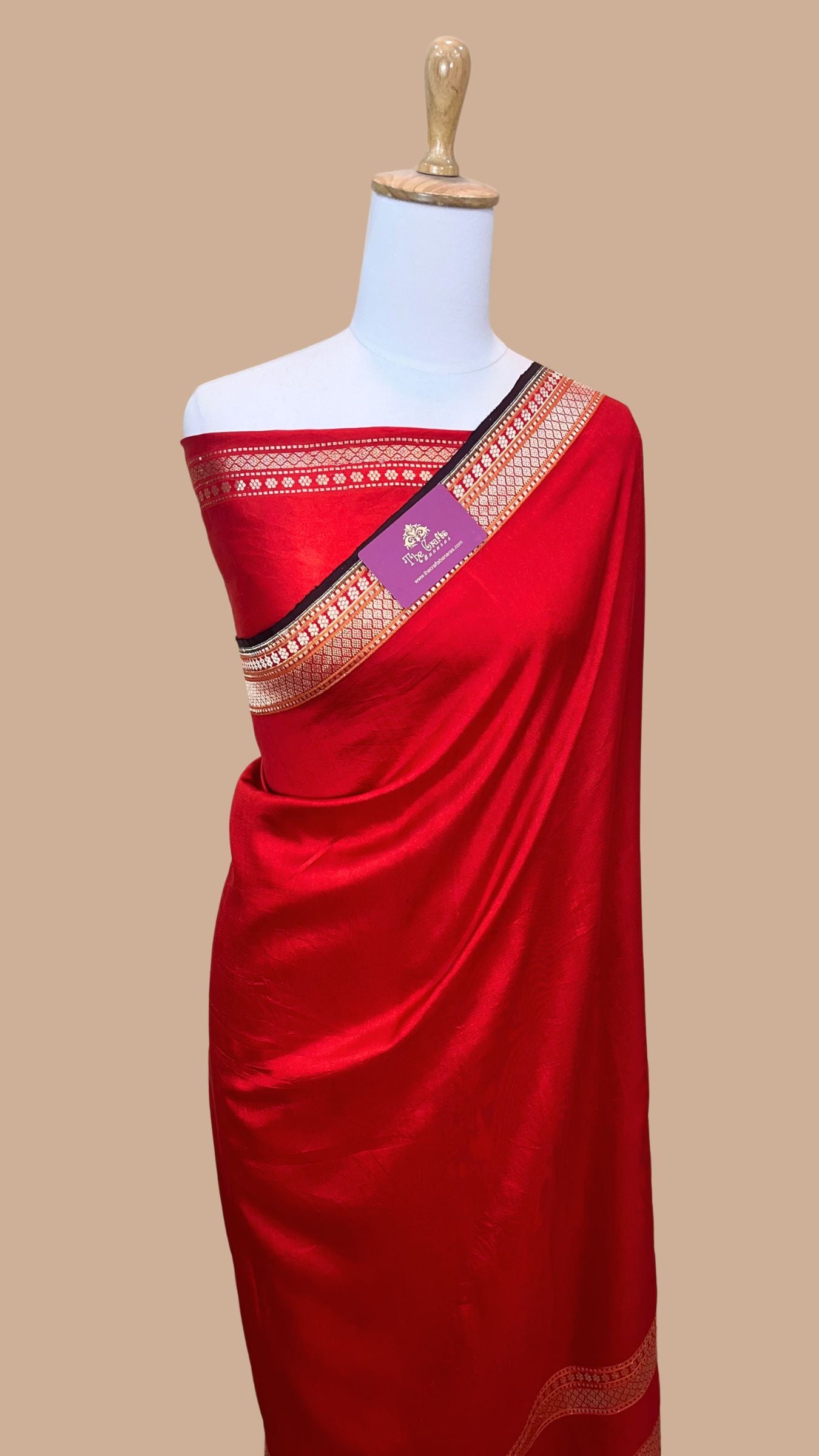 Pure Katan Silk Handloom Banarasi Saree - kadhua border