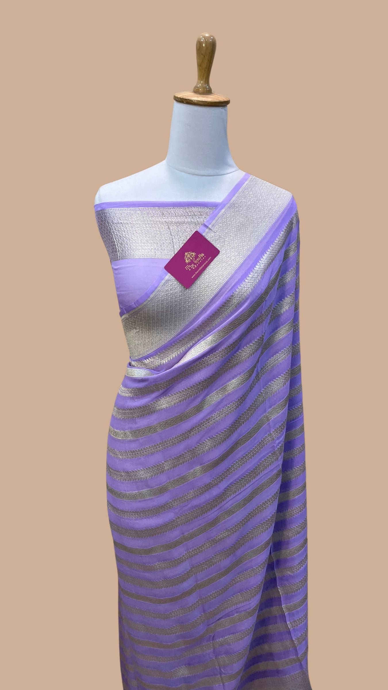 Khaddi Georgette Handloom Banarasi Saree