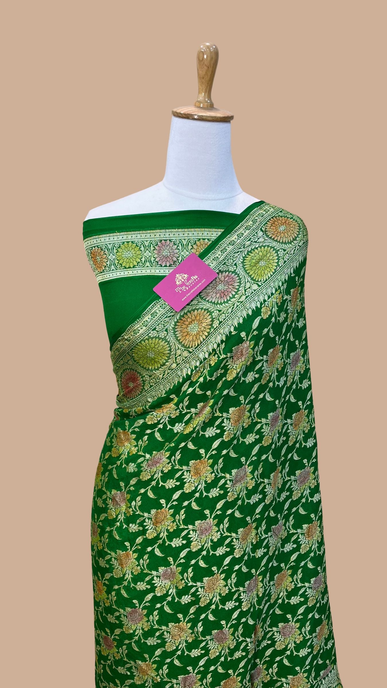 Pure Khaddi Chiffon Banarasi Saree