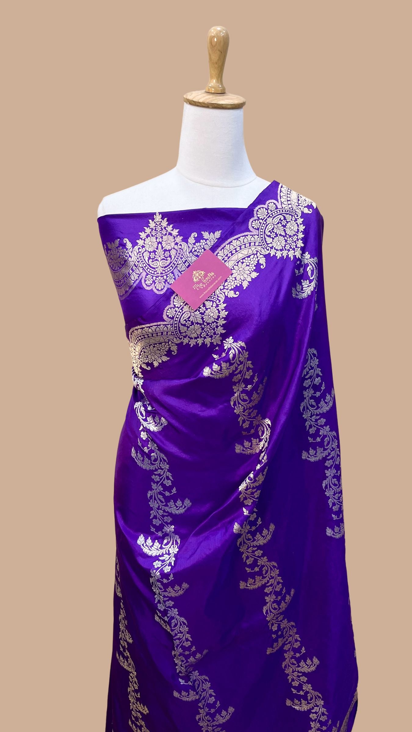 Pure Katan Silk Handloom Banarasi Saree - Sona roopa with kadhua work