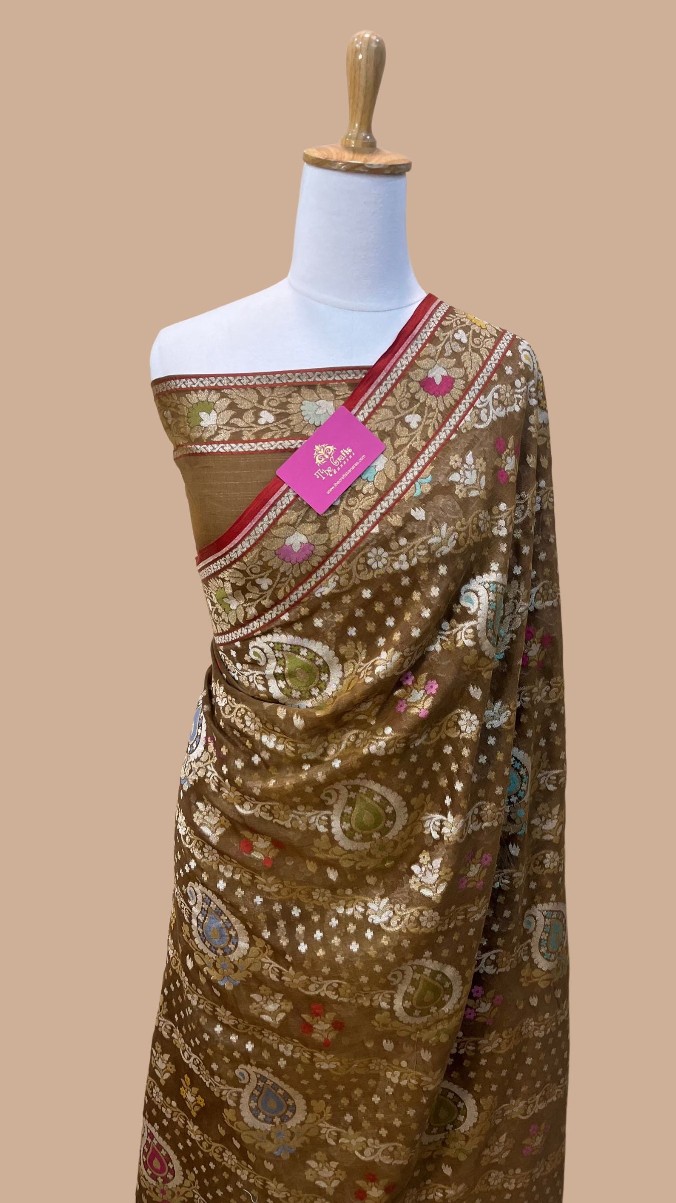 Pure Ektara Cotton Jamdani Banarasi Saree - Tilfi