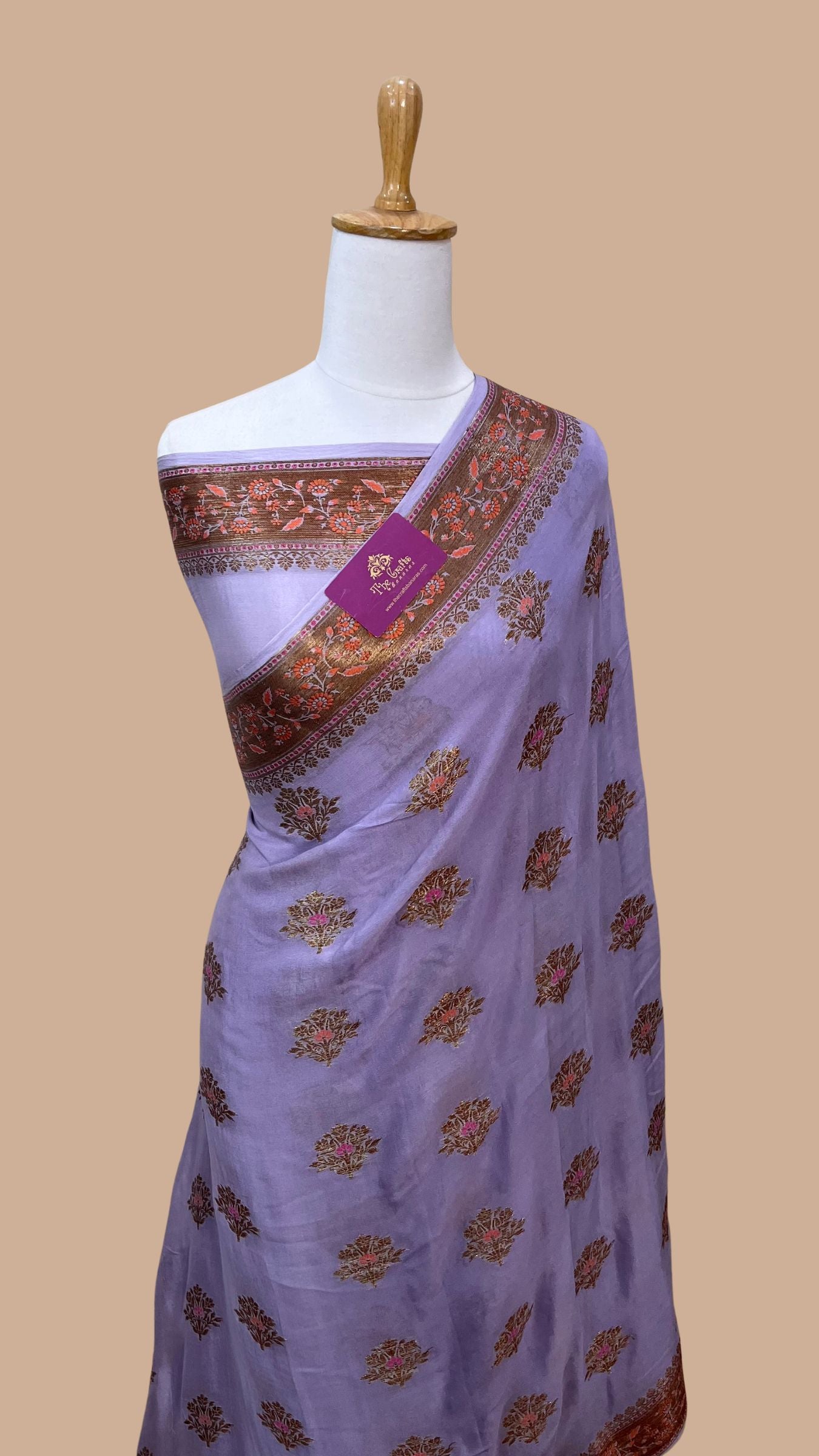 Pure Khaddi Chiffon Banarasi Saree