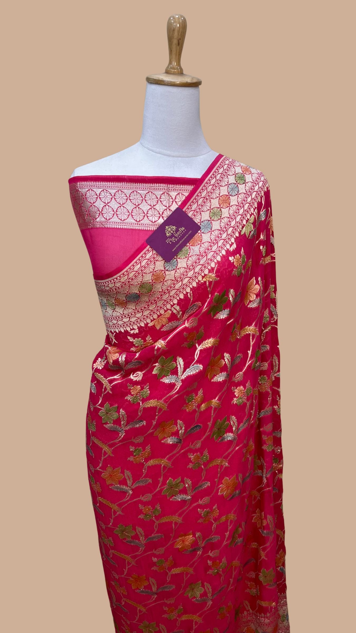 Khaddi Georgette Handloom Banarasi Saree