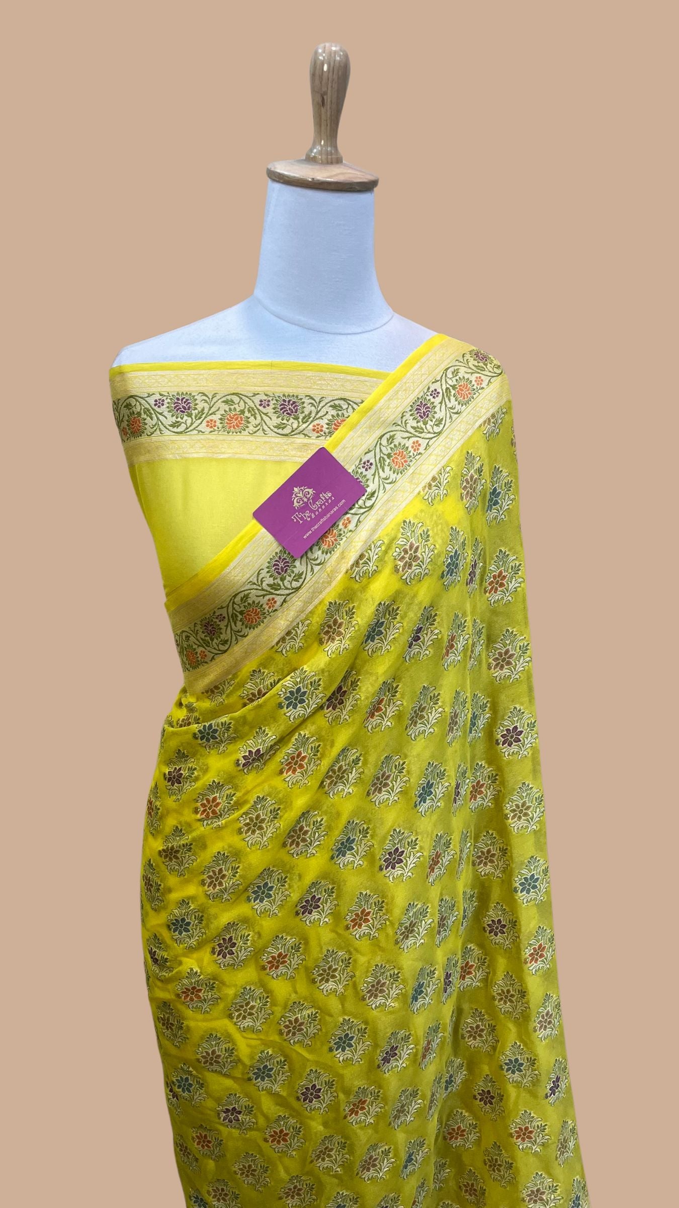 Pure Khaddi Chiffon Banarasi Saree