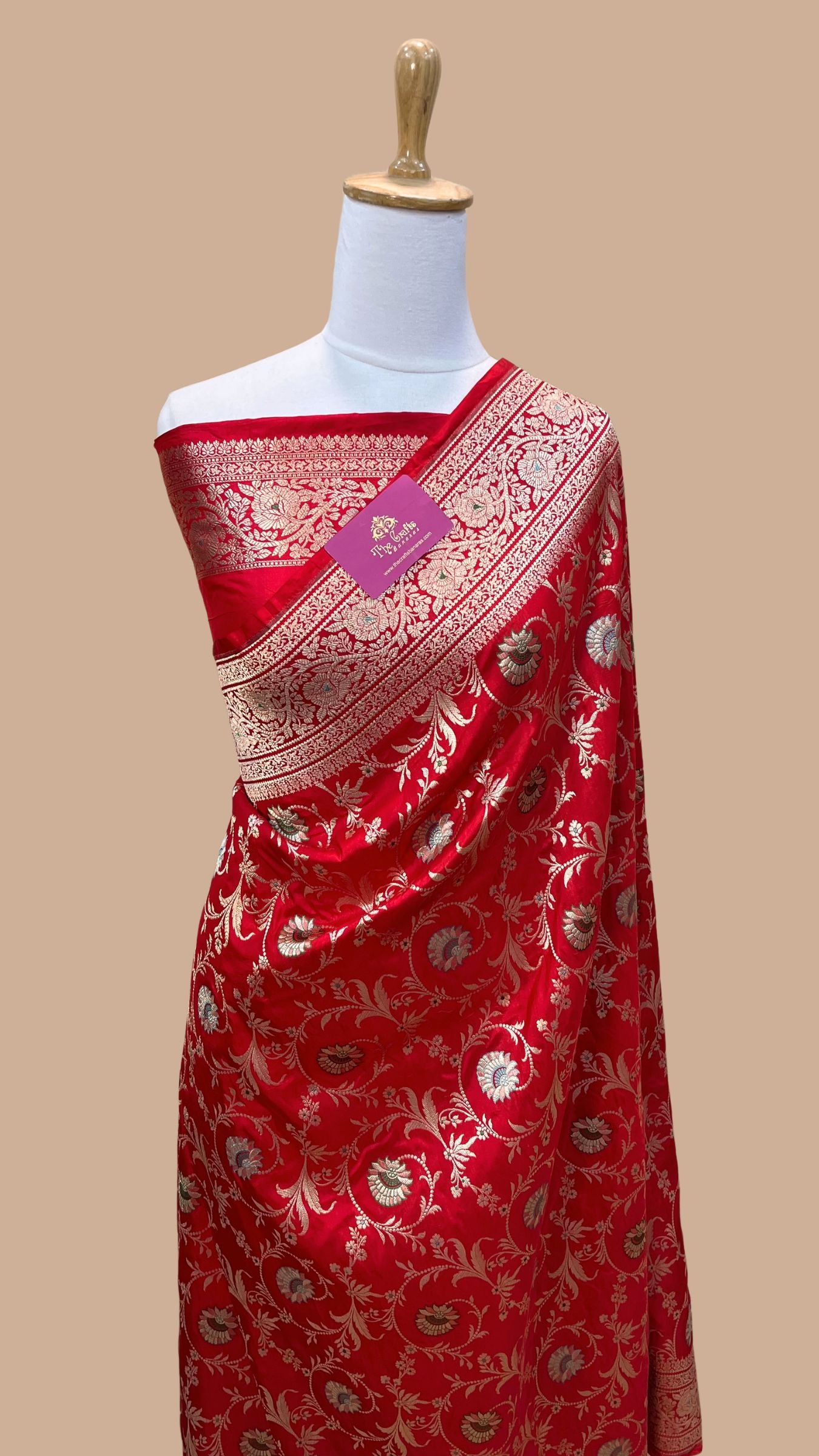 Pure Katan Silk Handloom Banarasi Saree - All over Meenakari Jaal work