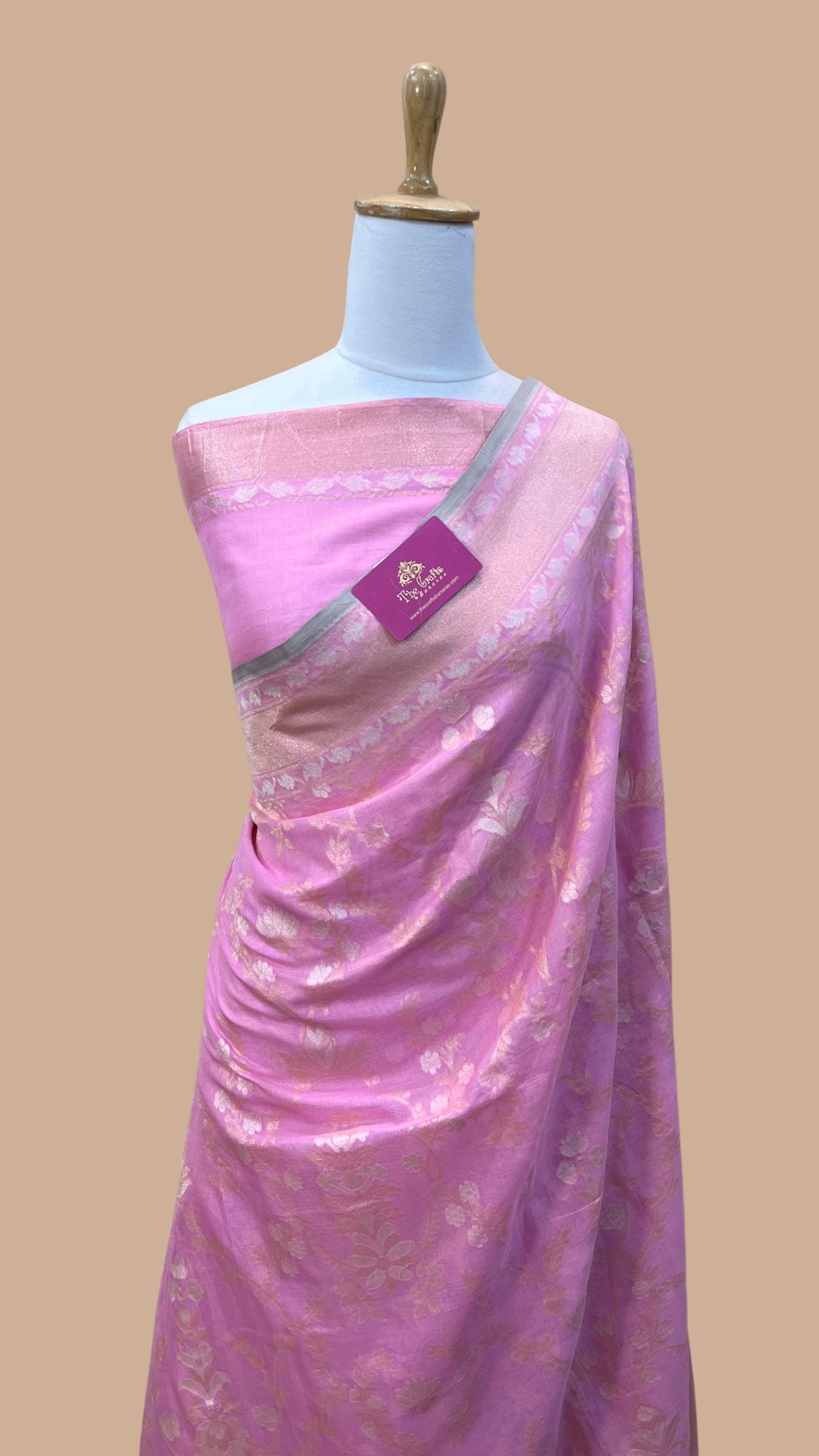 Pure Ektara Cotton Jamdani Banarasi Saree - Alfi