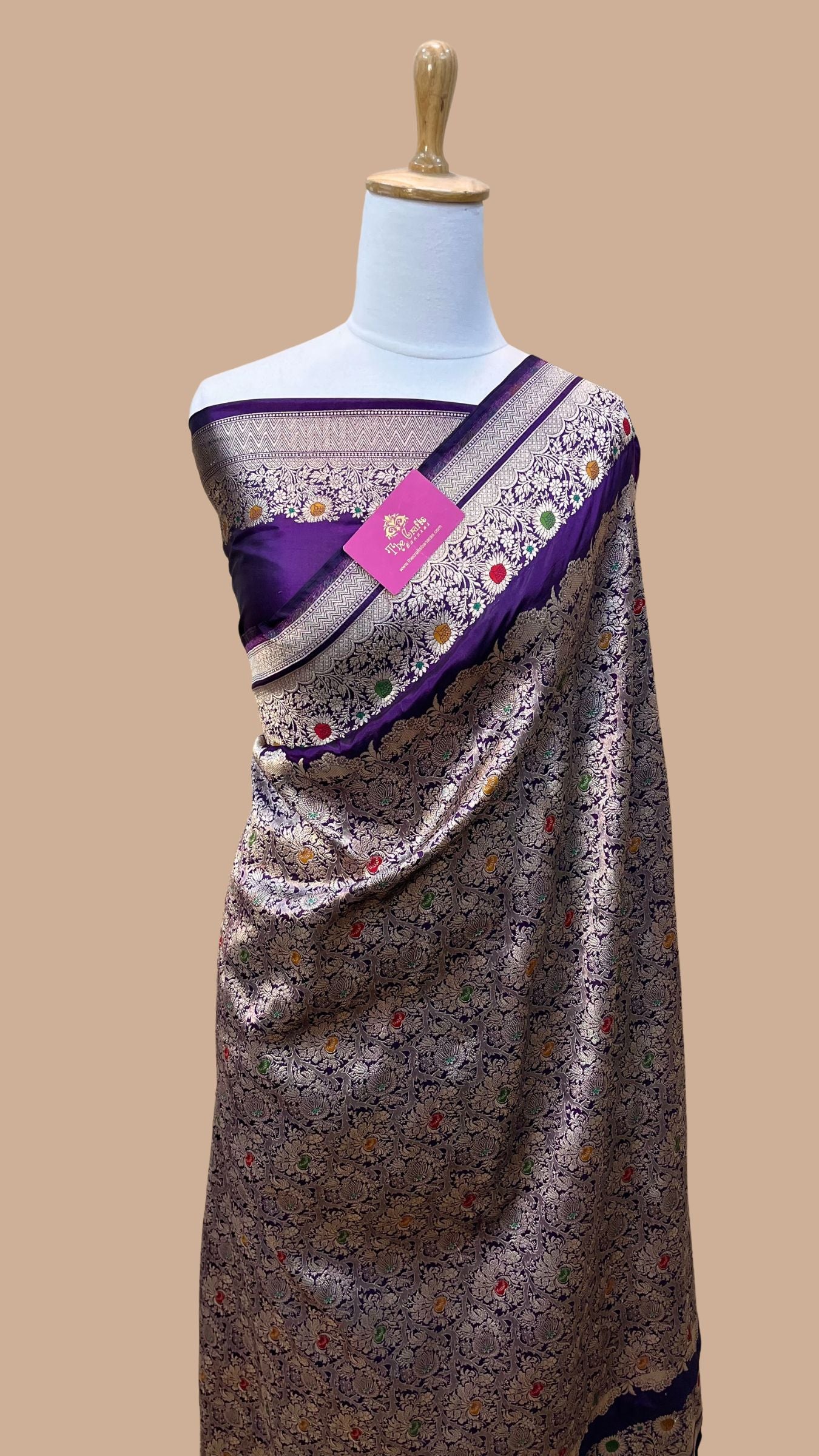 Pure Katan Silk Handloom Banarasi Saree - Tanchui Brocade Meena