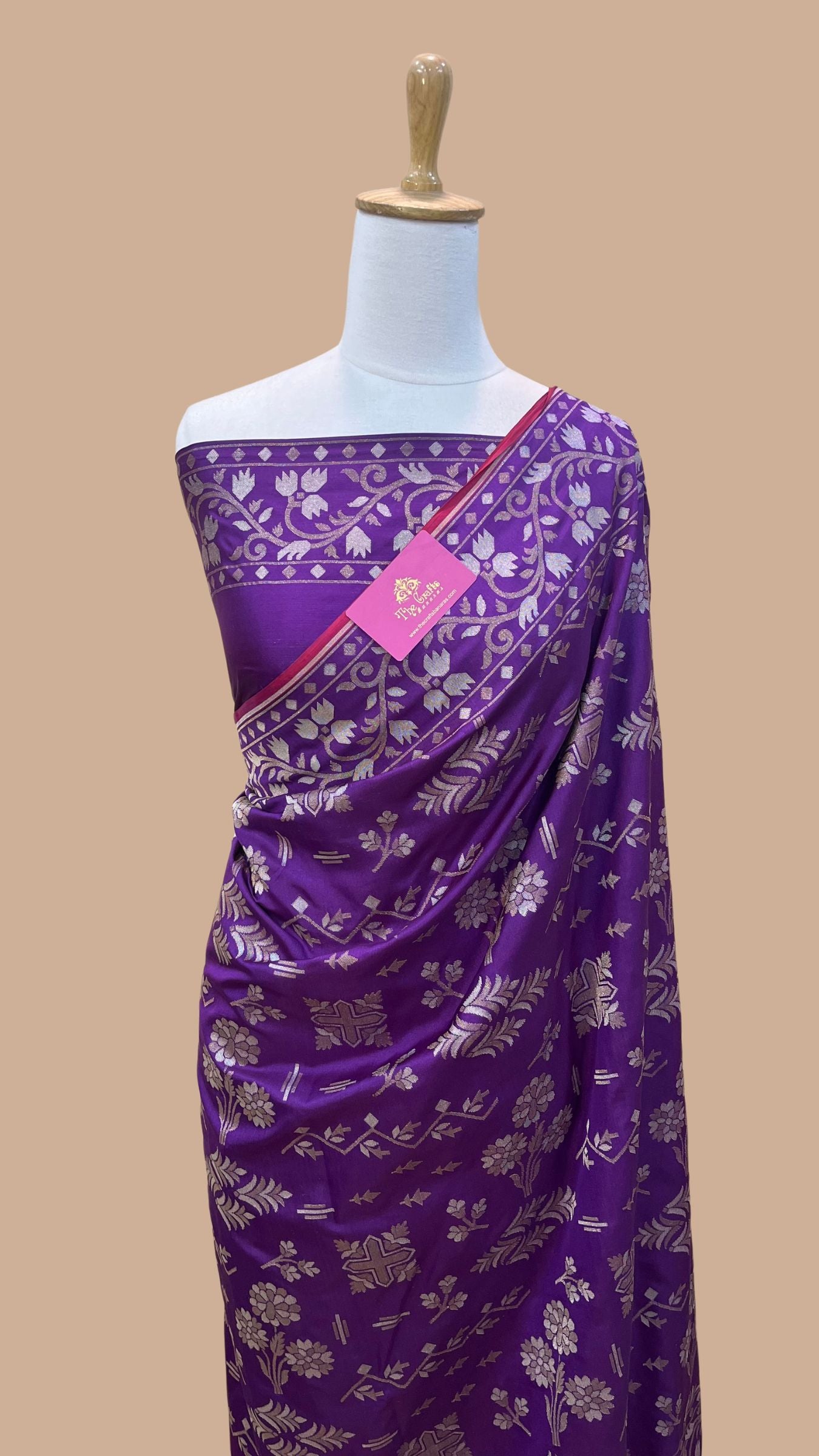 Pure Ektara Katan Jamdani Banarasi Saree - Alfi