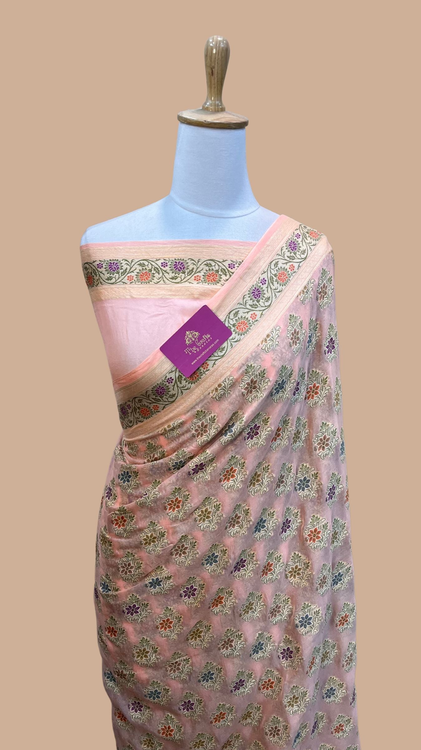 Pure Khaddi Chiffon Banarasi Saree