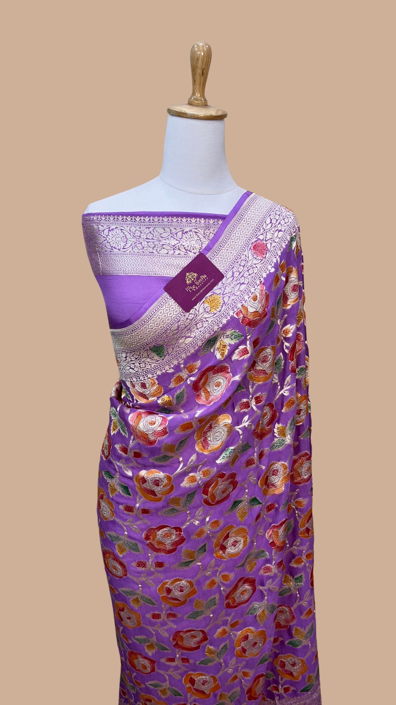 Khaddi Georgette Handloom Banarasi Saree