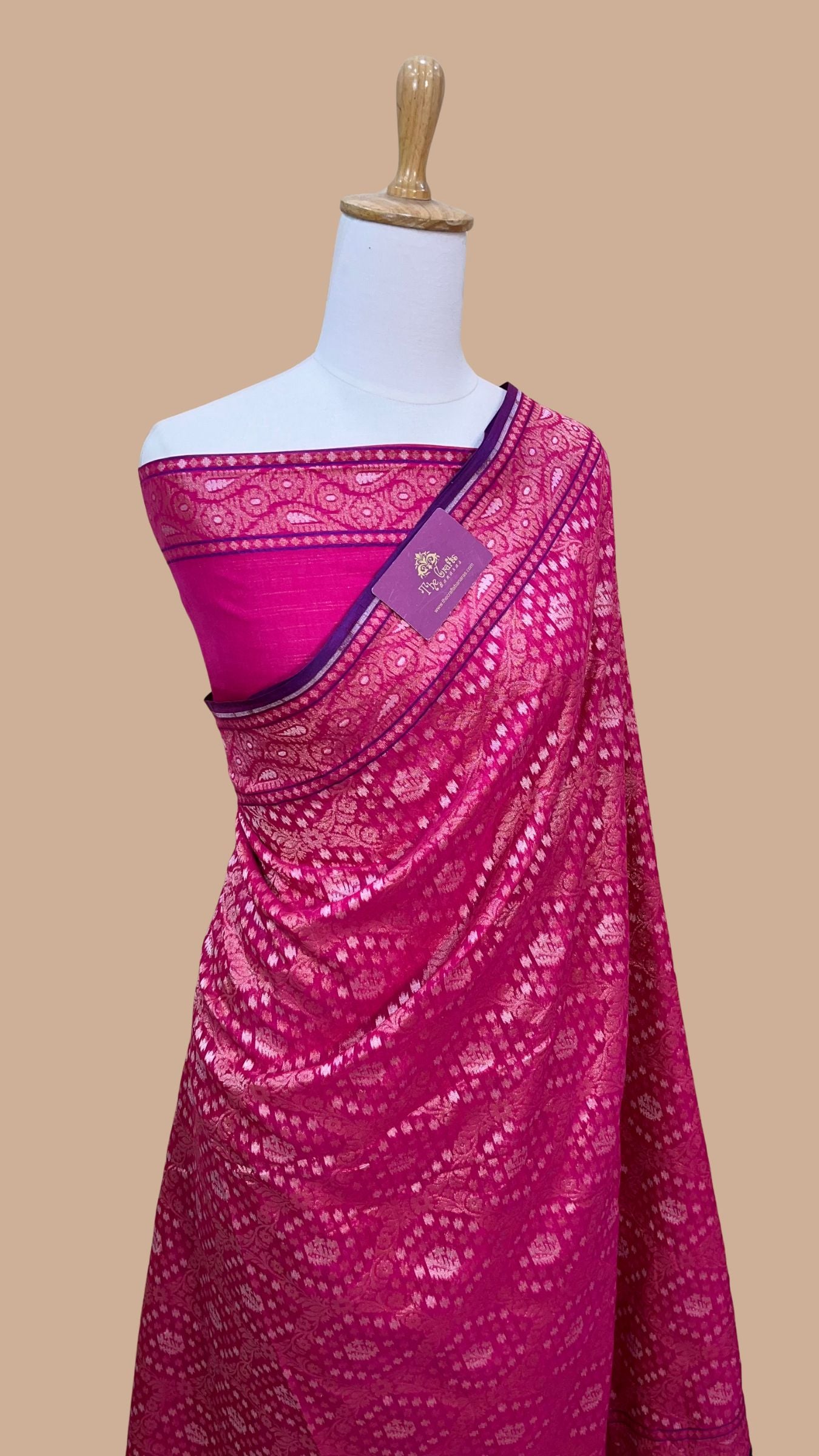 Pure Ektara Cotton Jamdani Banarasi Saree - Alfi