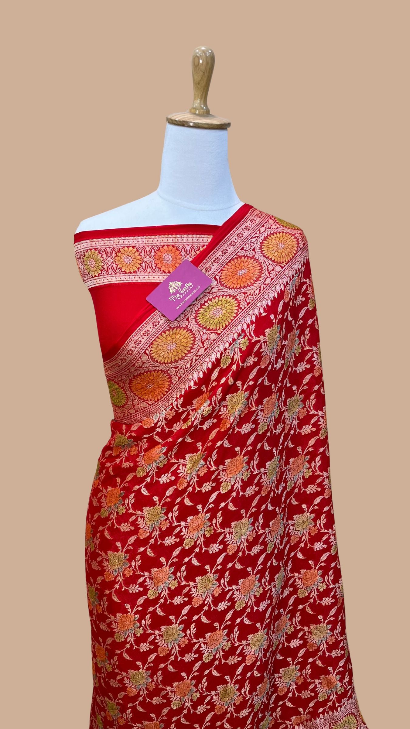 Pure Khaddi Chiffon Banarasi Saree