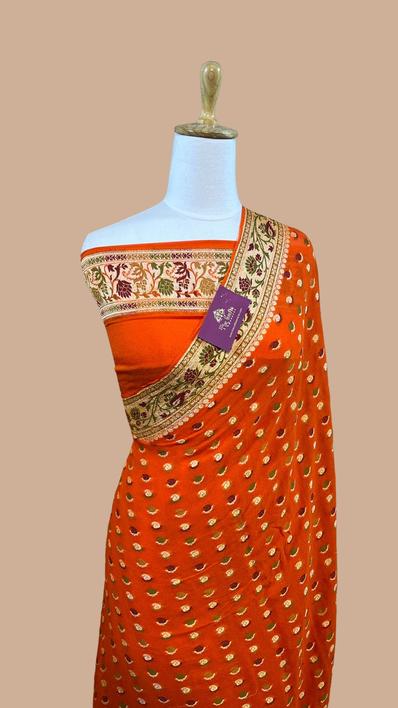 Pure Khaddi Chiffon Banarasi Saree