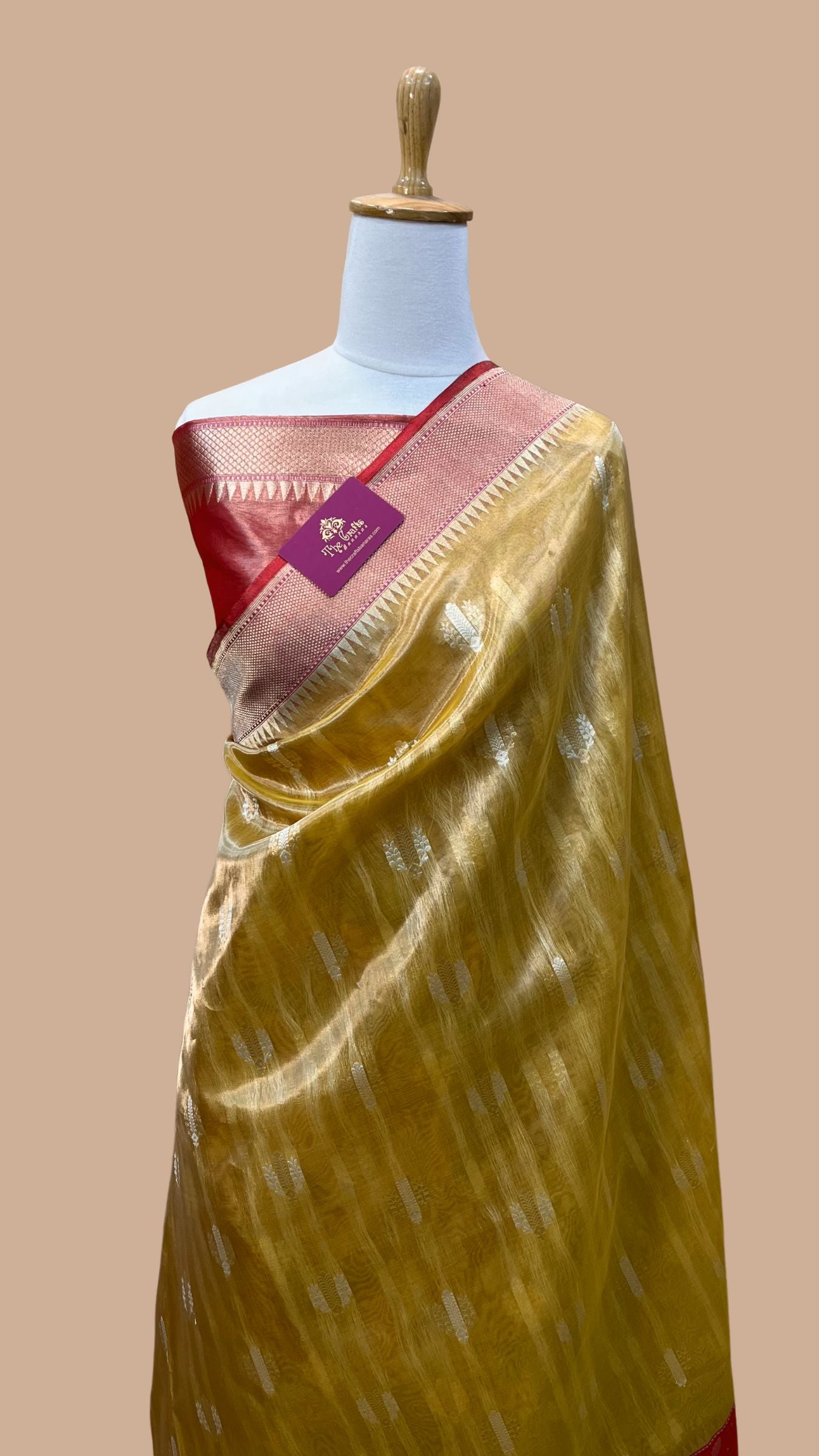 Pure Tissue Silk Handloom Banarasi Saree with kadhua sona roopa border