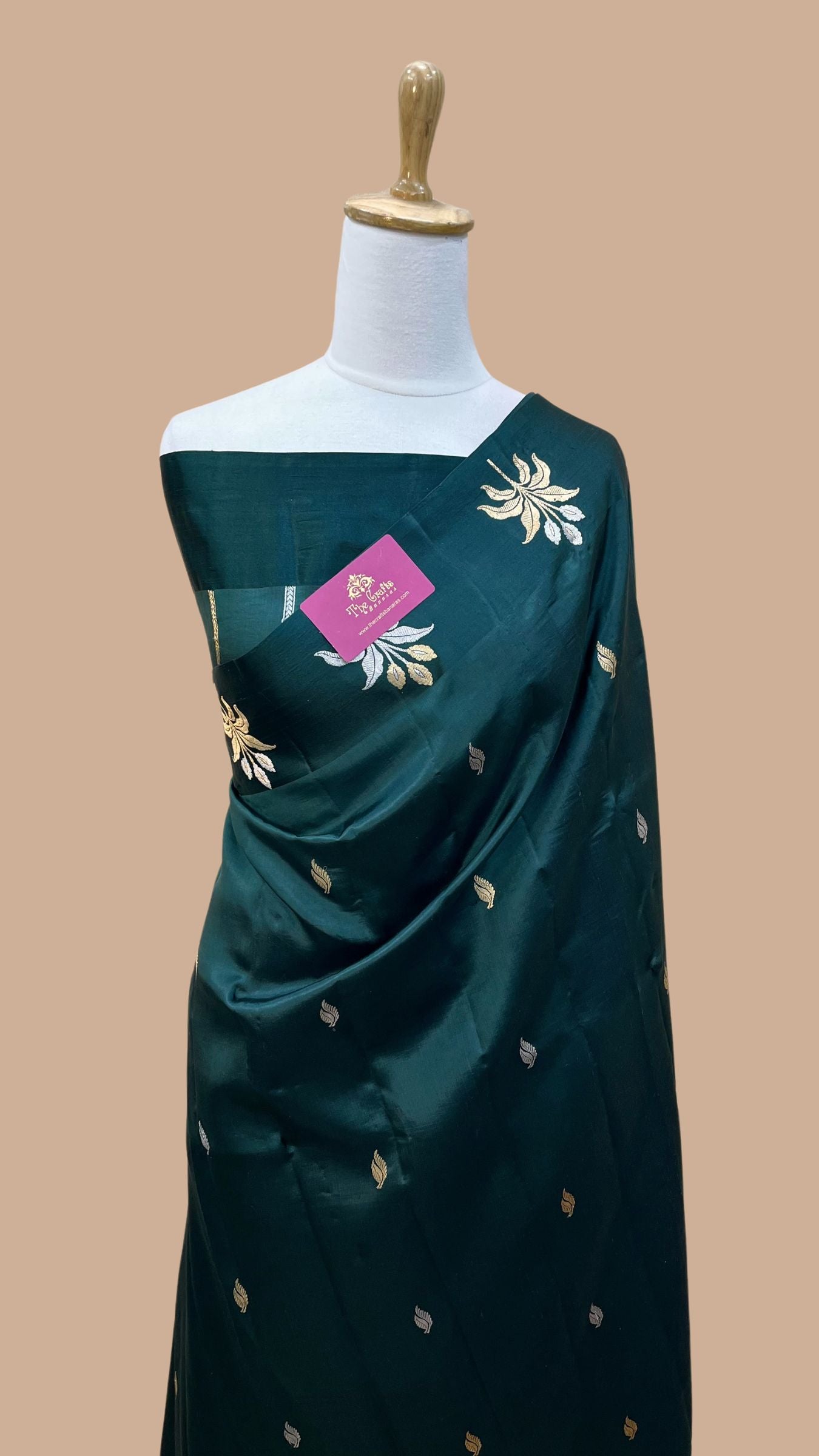 Pure Mango Silk Handloom Banarasi Saree - With Sona Roopa Motifs