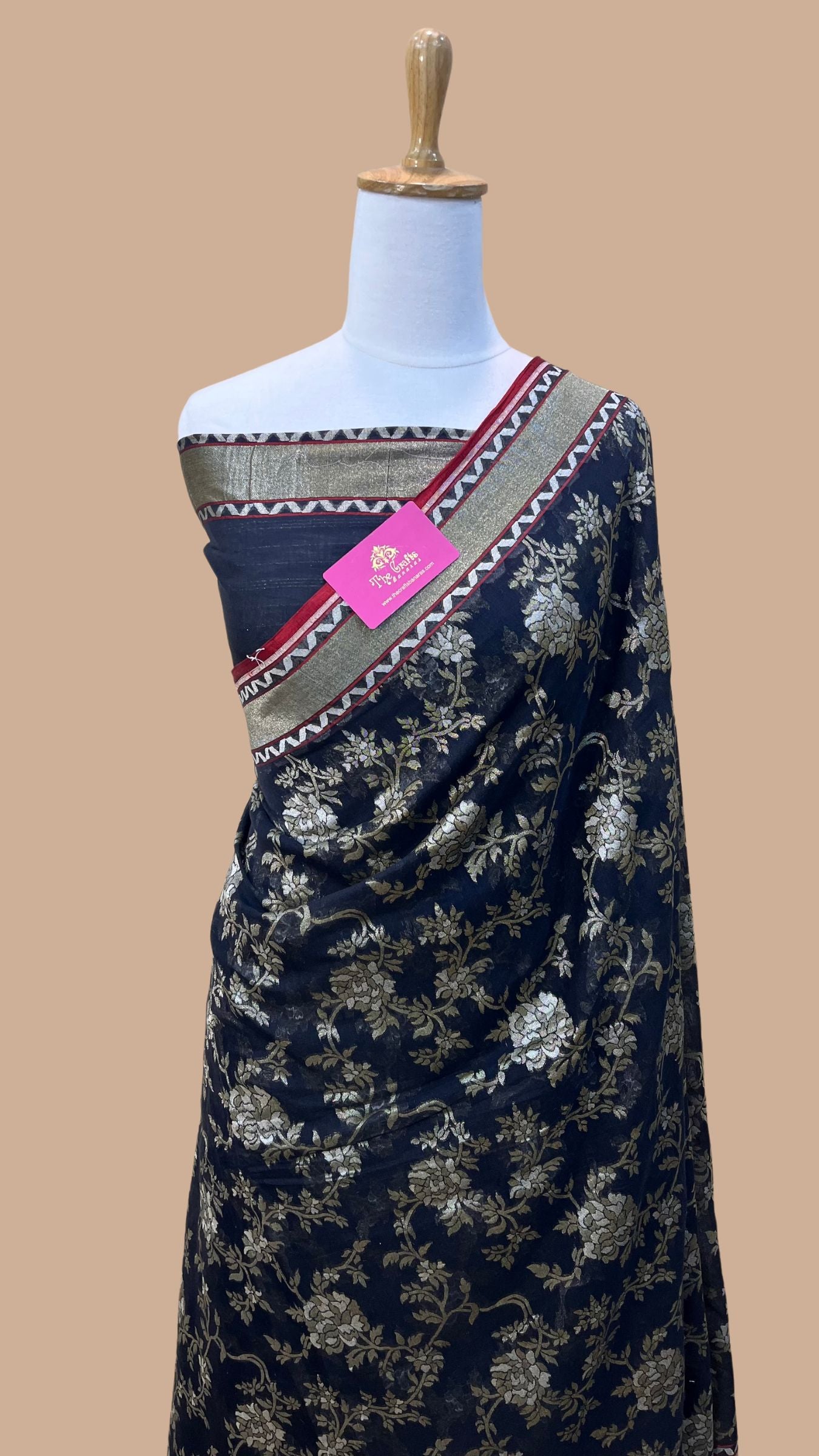 Pure Ektara Cotton Jamdani Banarasi Saree - Alfi