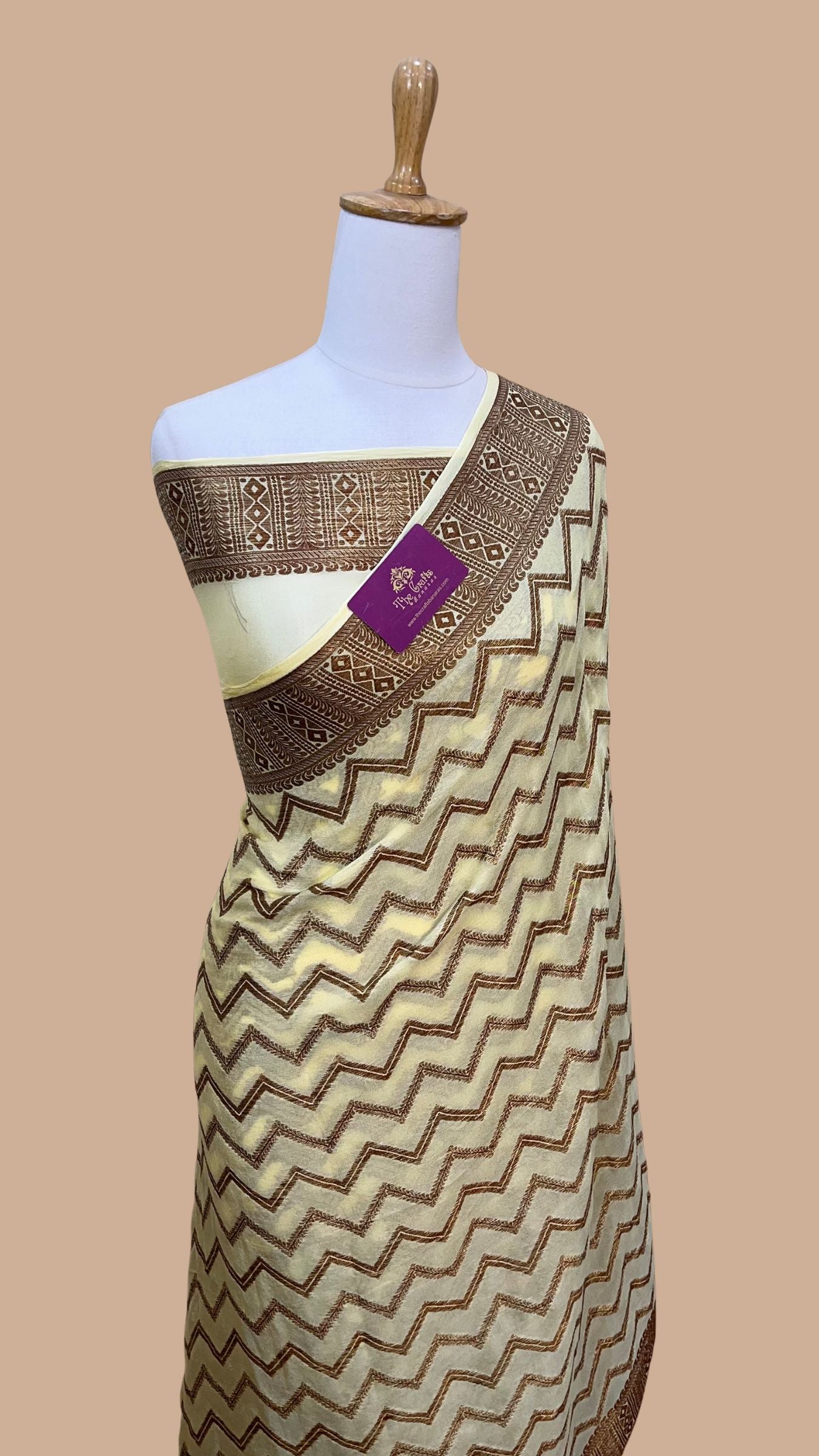 Pure Khaddi Chiffon Banarasi Saree