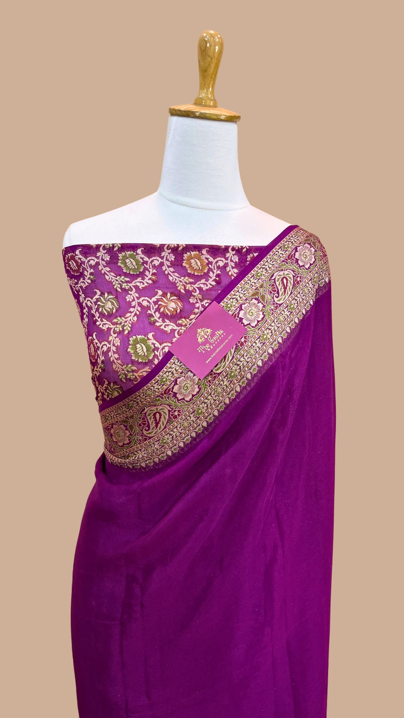 Pure Khaddi Chiffon Banarasi Saree