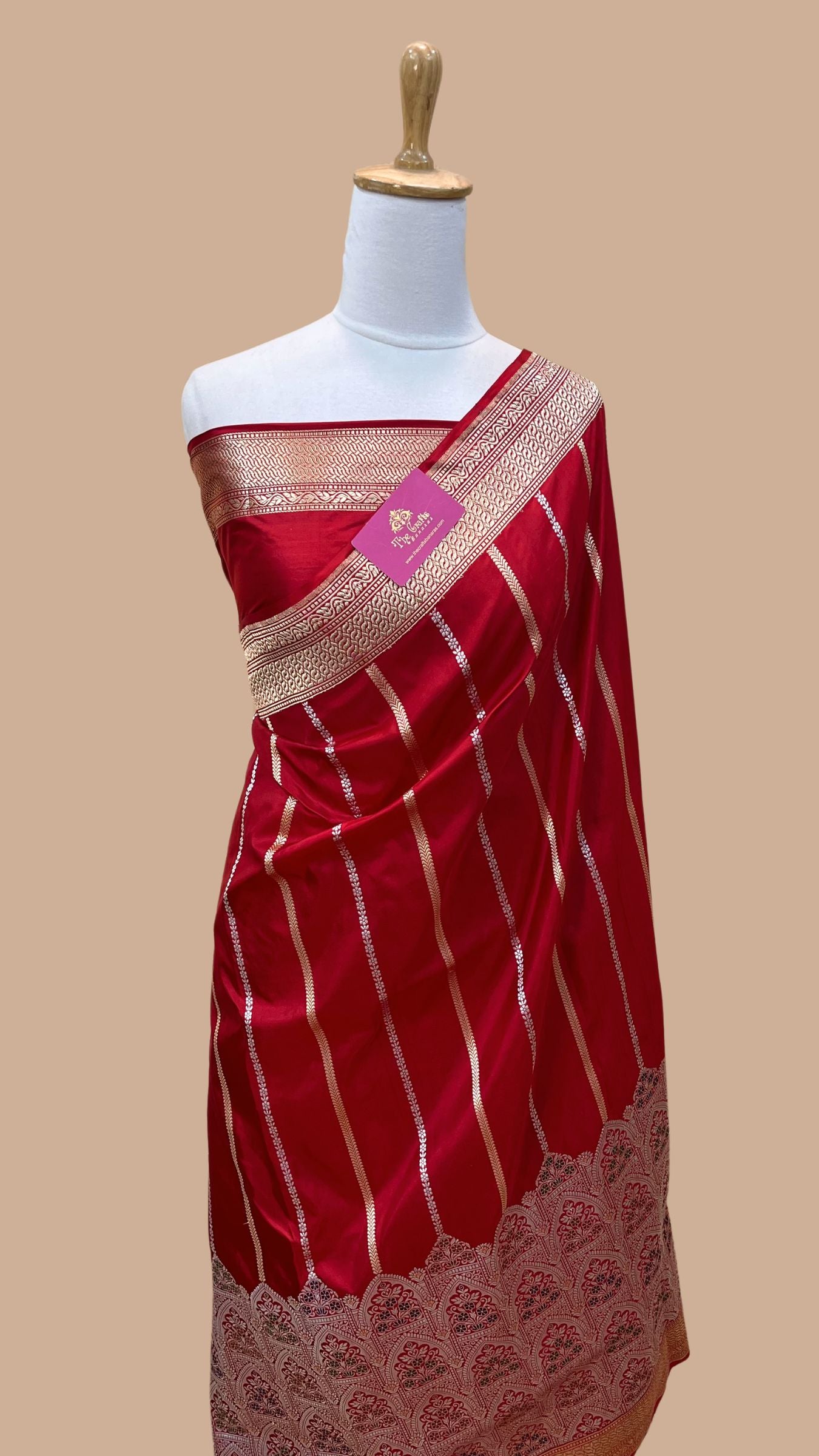 Pure Katan Silk Handloom Brocade Banarasi Saree - with kadhua meenakari work