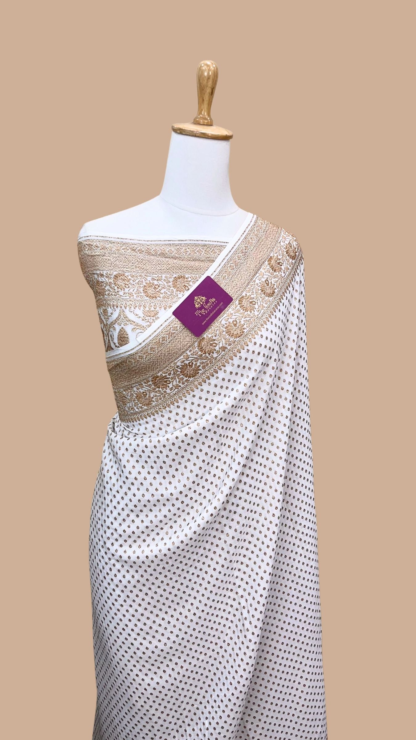Pure Crepe Georgette Banarasi Saree - Antique Zari