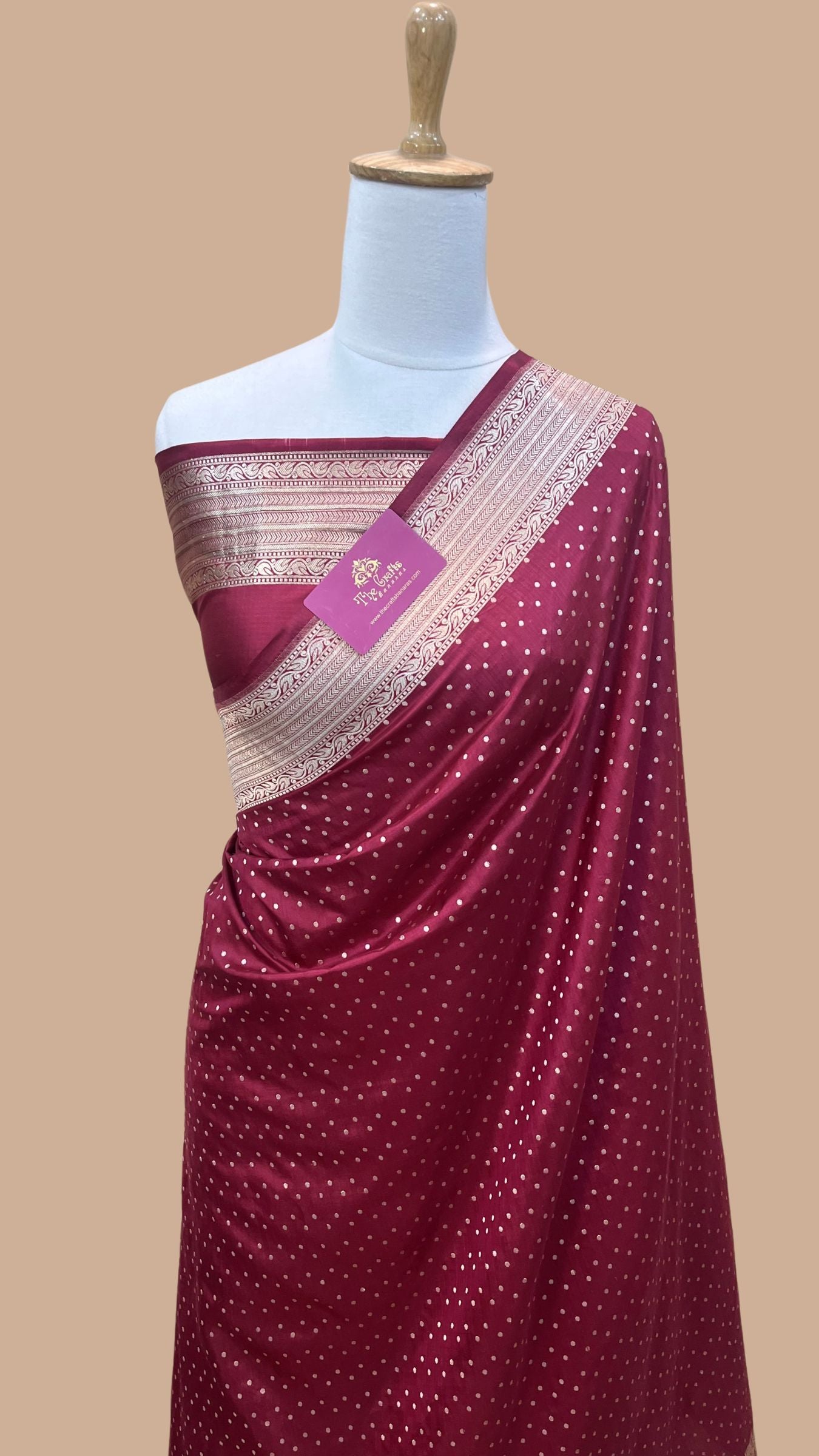 Pure Katan Silk Handloom Banarasi Saree - Chunri Buti