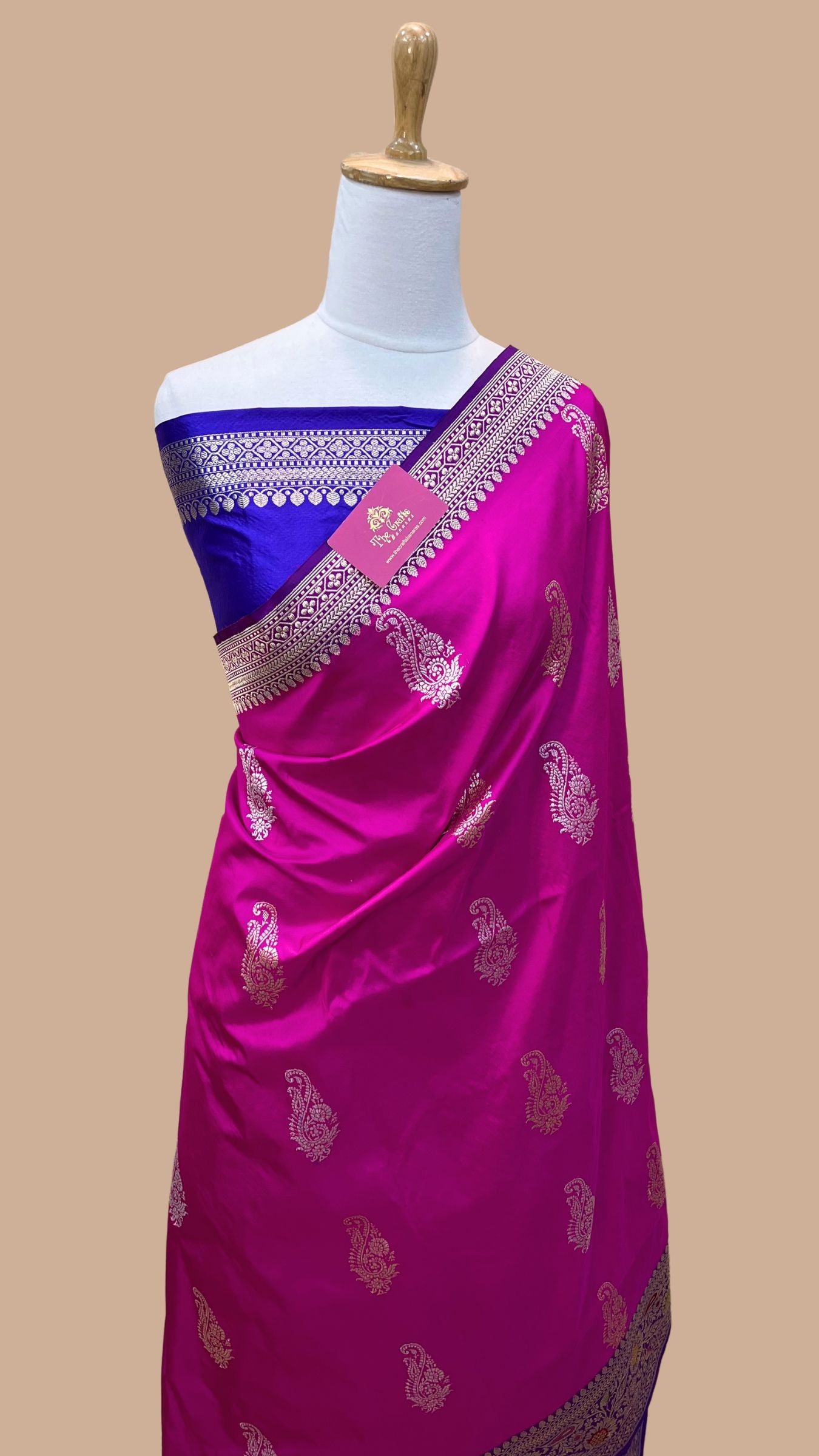 Pure Katan Silk Handloom Banarasi Saree - All over sona rupa kadhua motifs