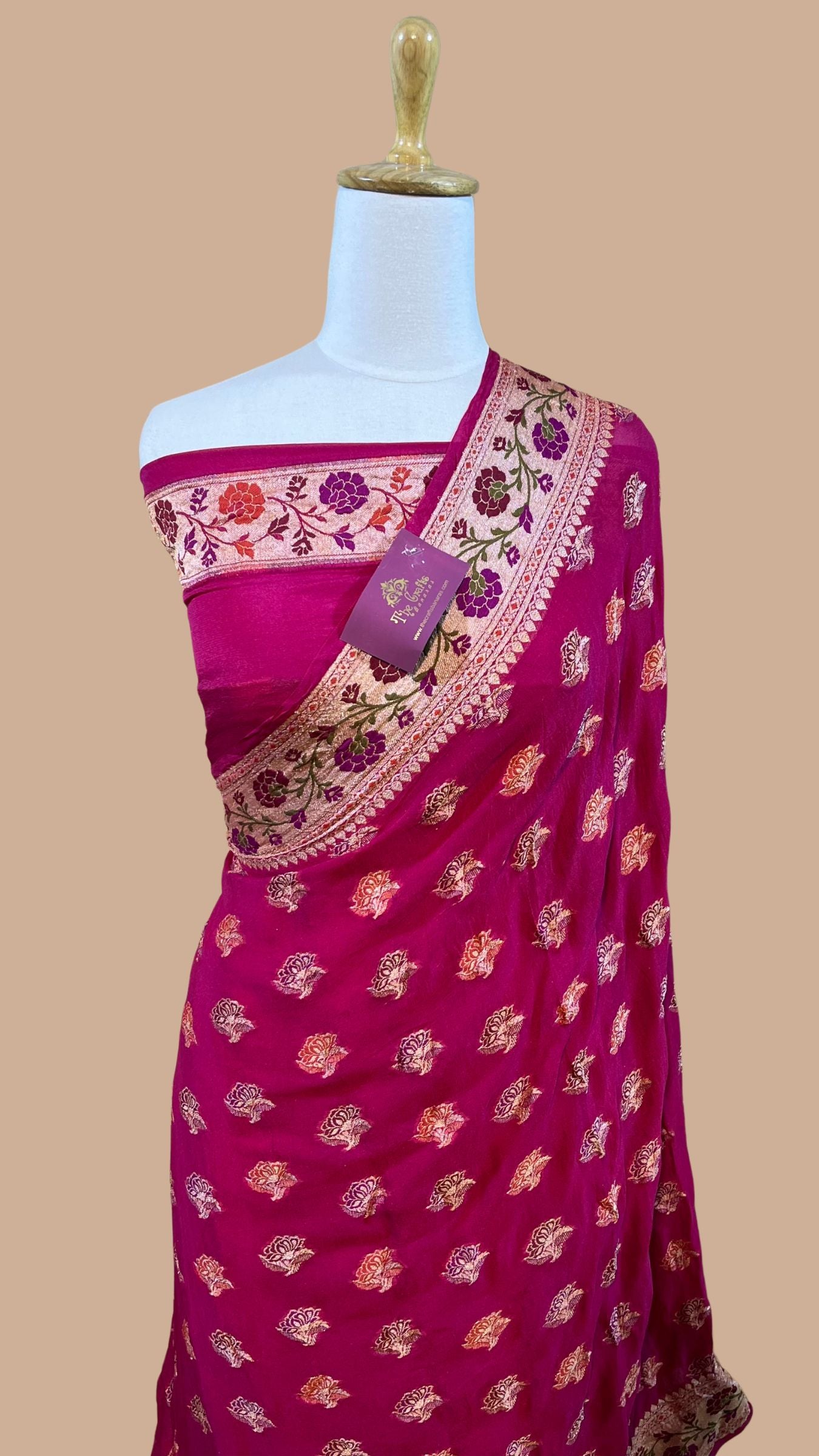 Pure Khaddi Chiffon Banarasi Saree