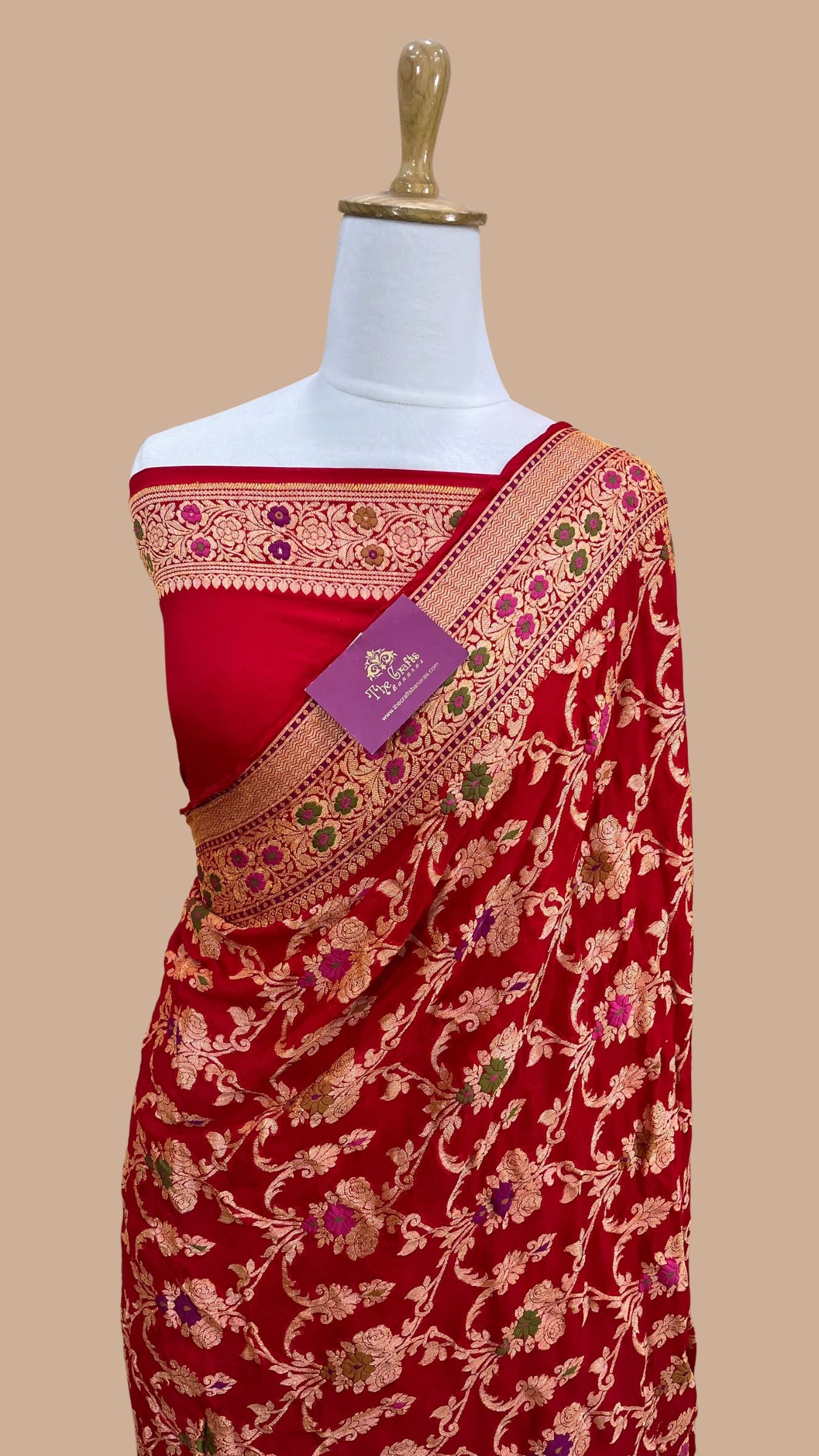 Pure Khaddi Chiffon Banarasi Saree - Meenakari