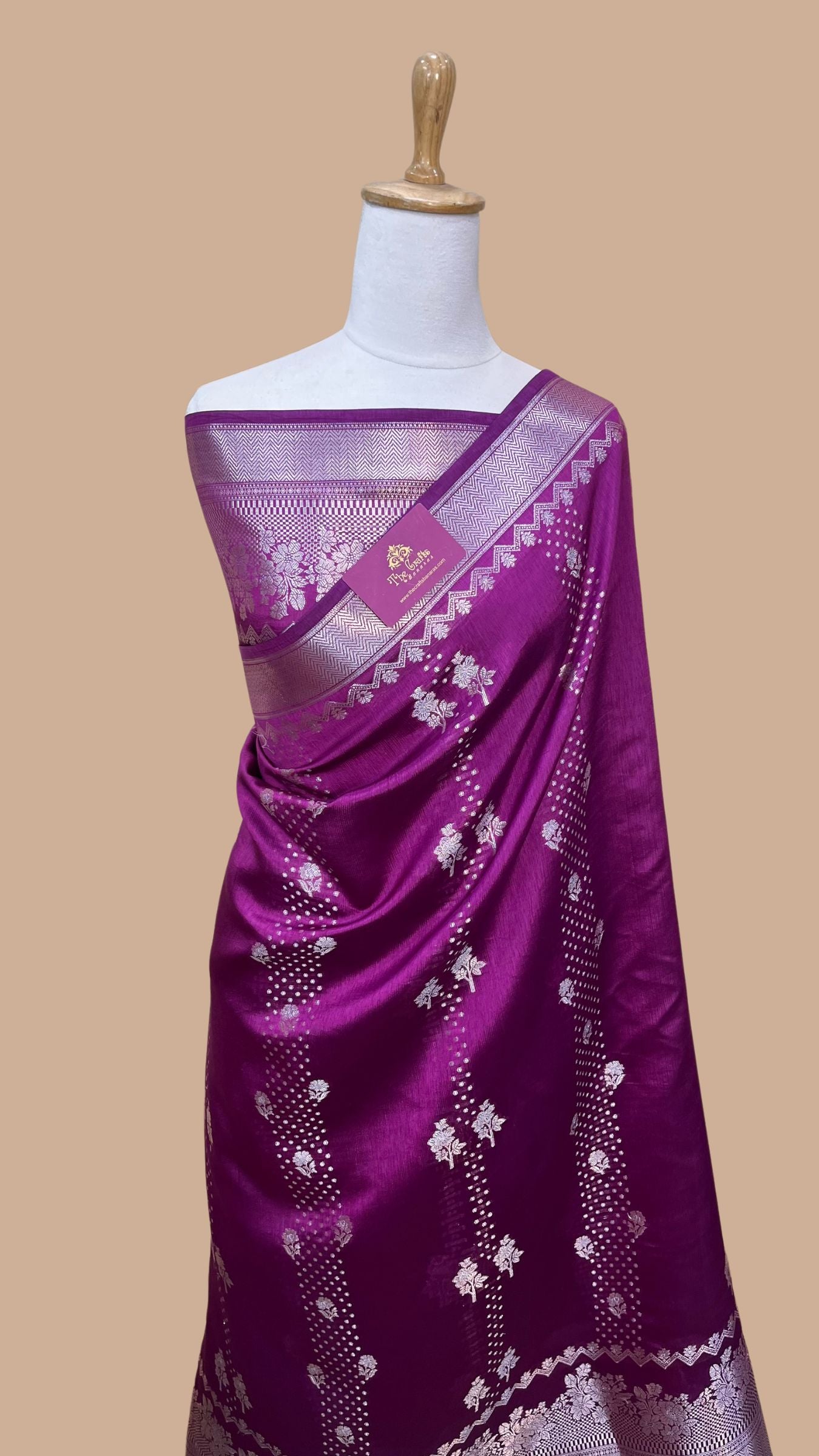 Purple Pure ChiniyaSilk Banarasi Saree