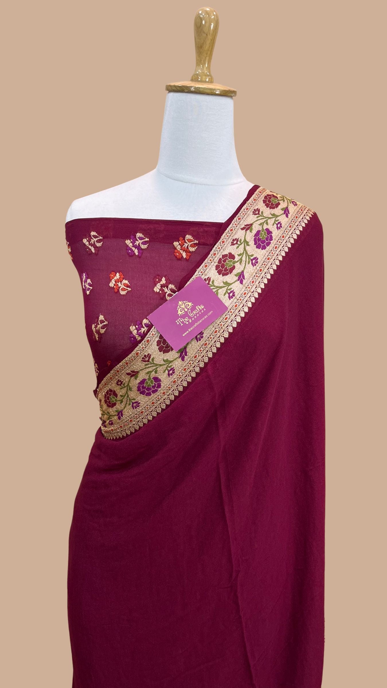 Pure Khaddi Chiffon Banarasi Saree