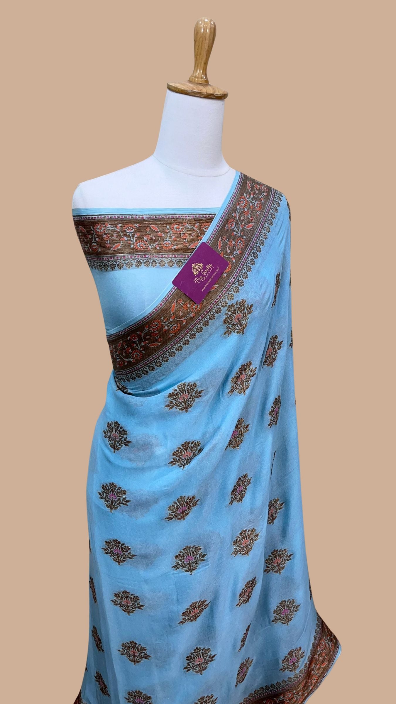 Pure Khaddi Chiffon Banarasi Saree