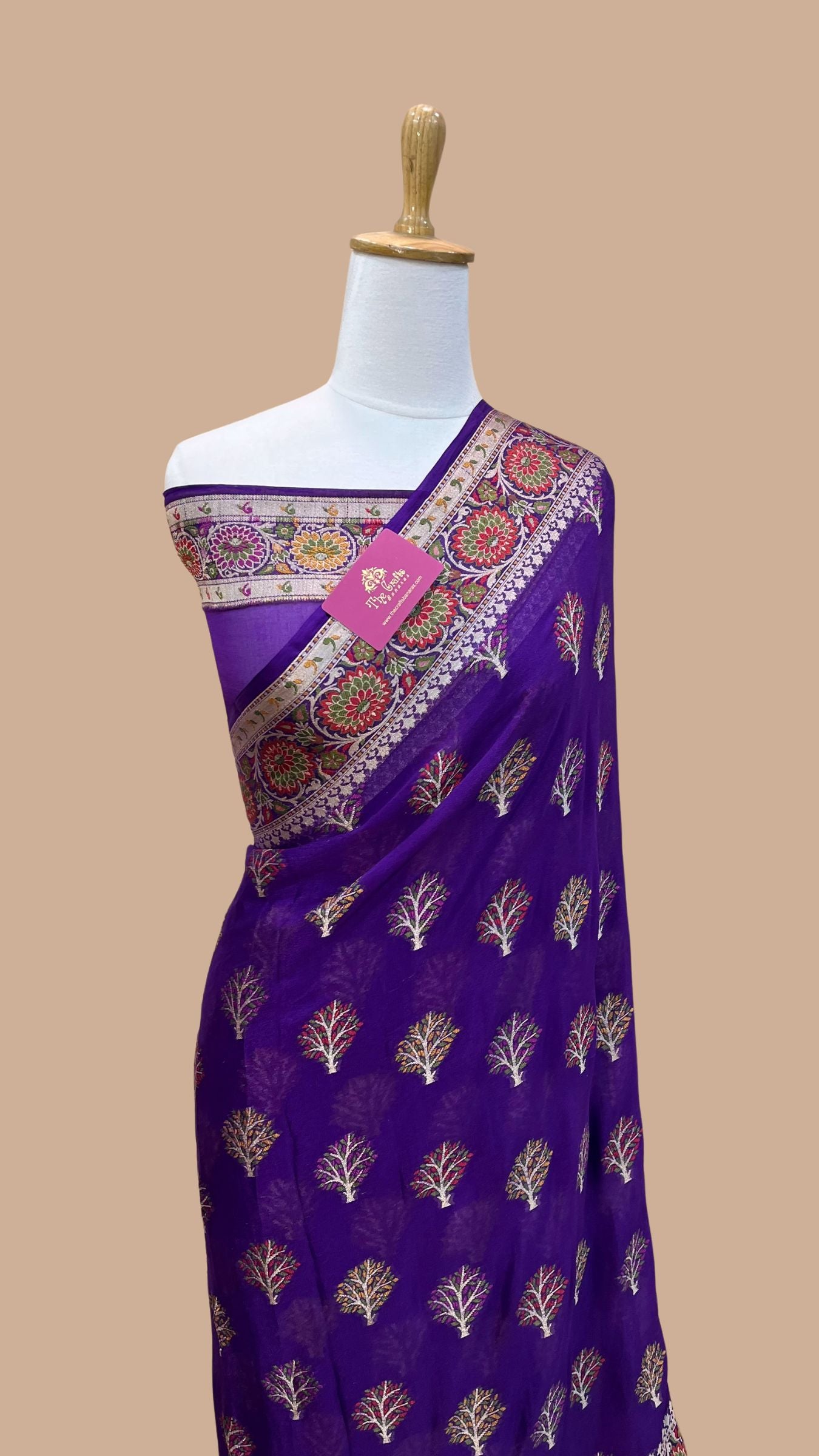 Pure Khaddi Chiffon Banarasi Saree