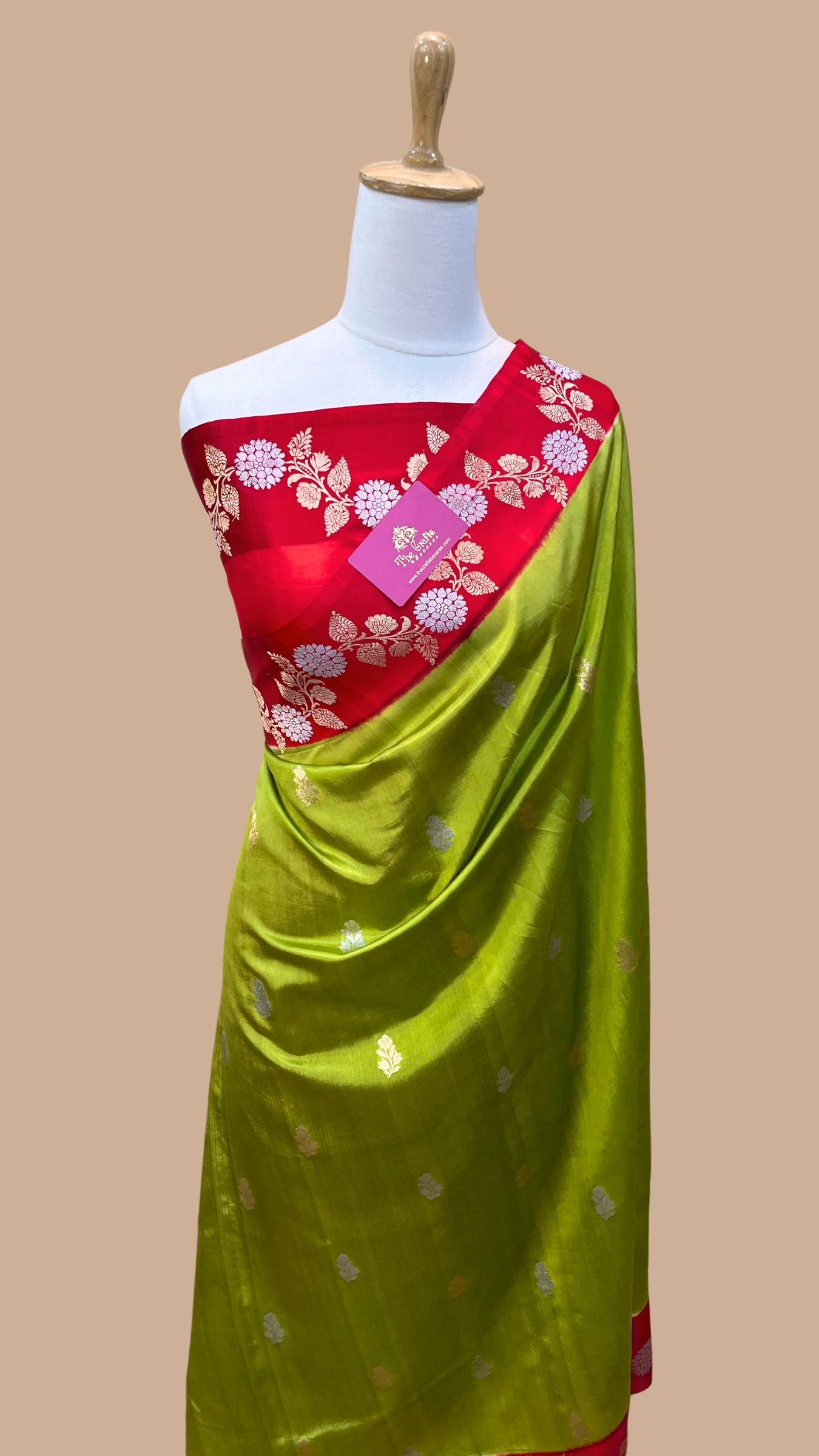 Pure  Mango Silk Handloom Banarasi Saree