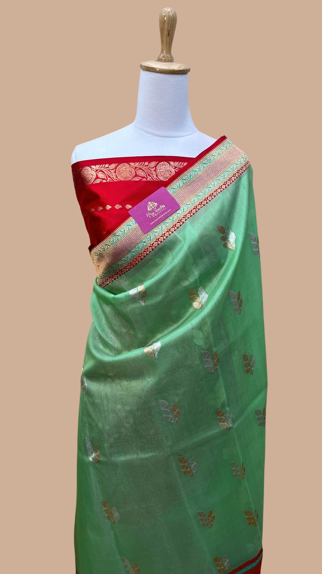 Pure Kora Silk Handloom Banarasi Saree - with sona rupa kadhua motifs