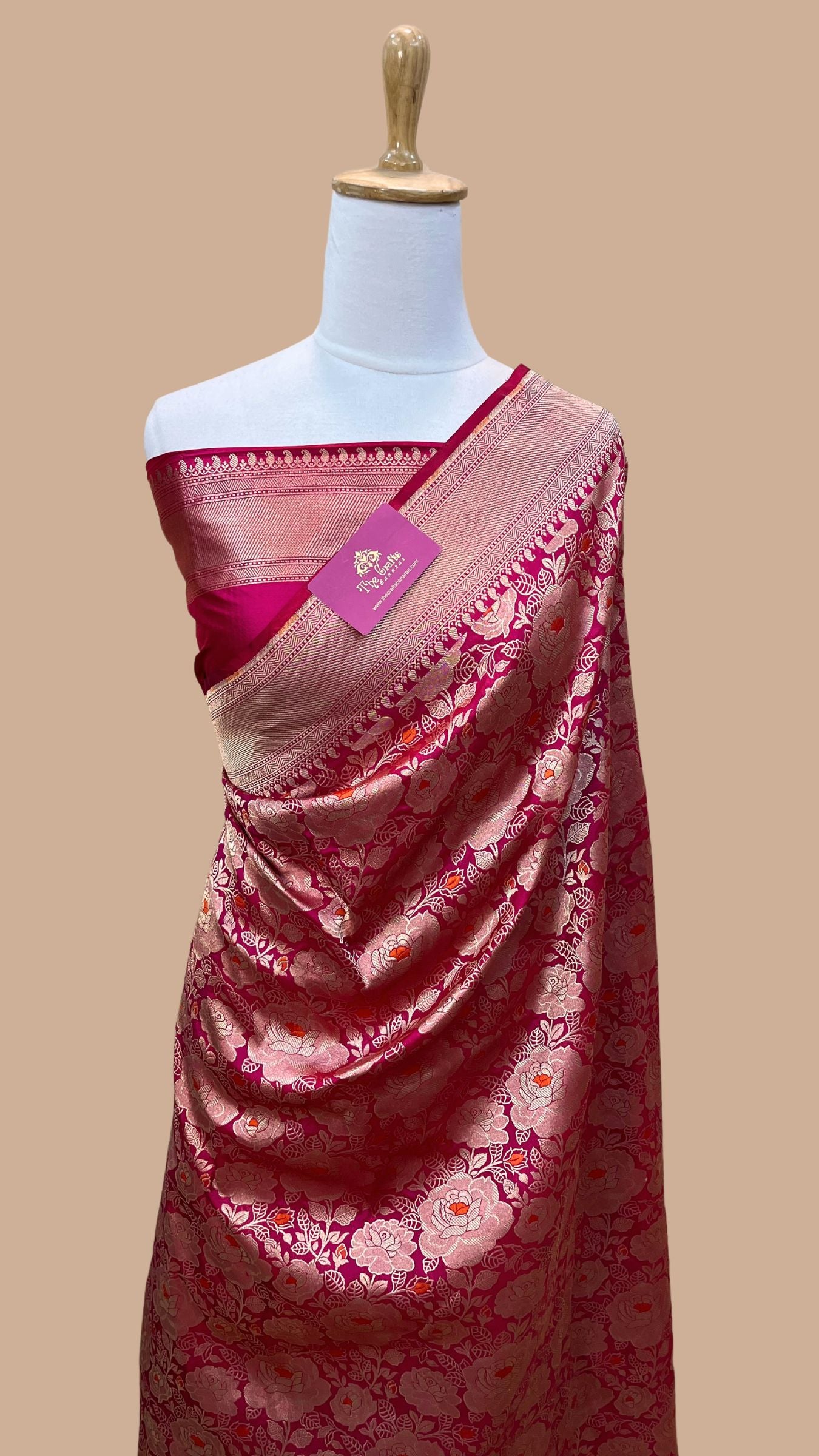 Pure Katan Silk Handloom Banarasi Saree - Tanchui Brocade Meena